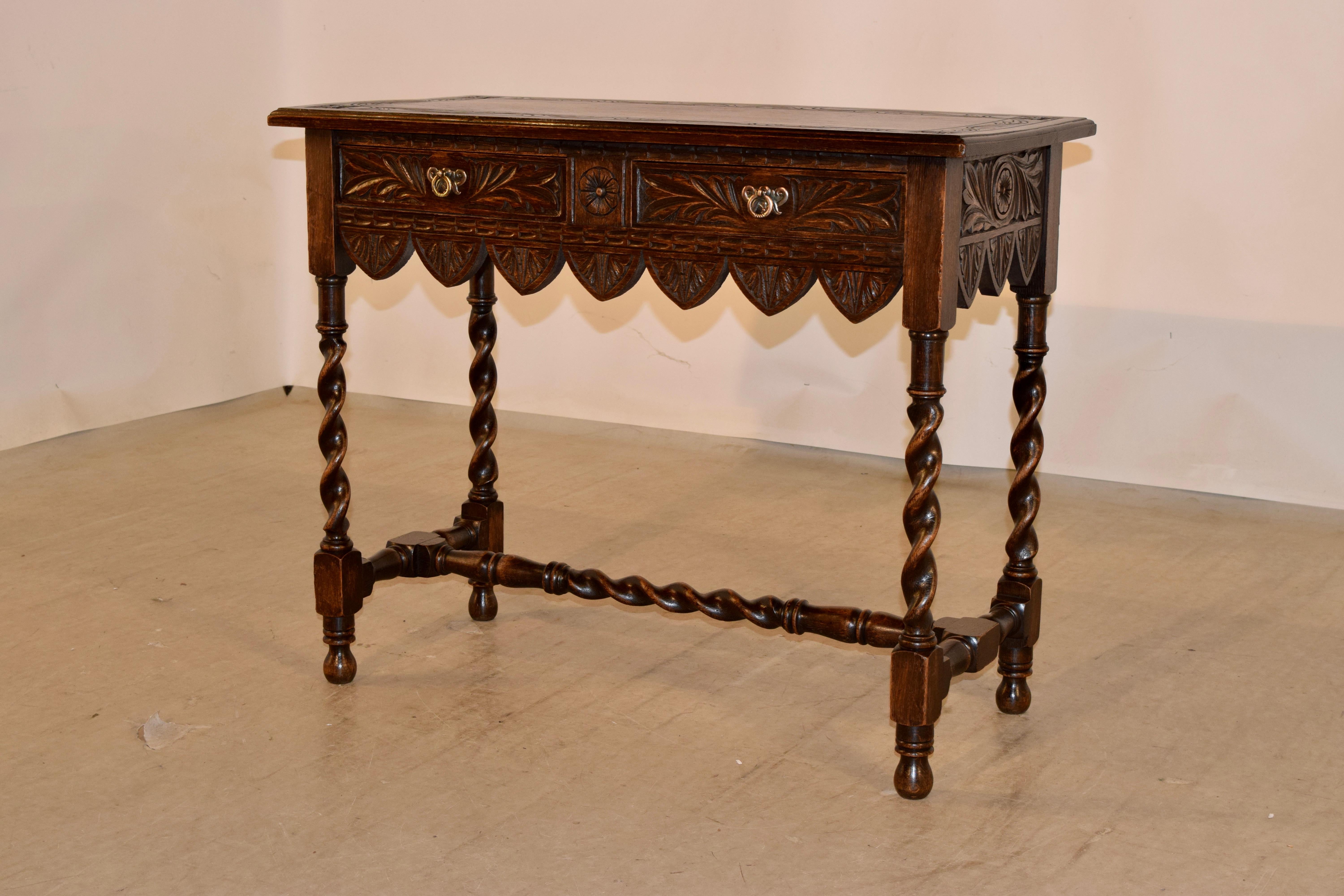 Hand-Carved 19th Century English Carved Console Table