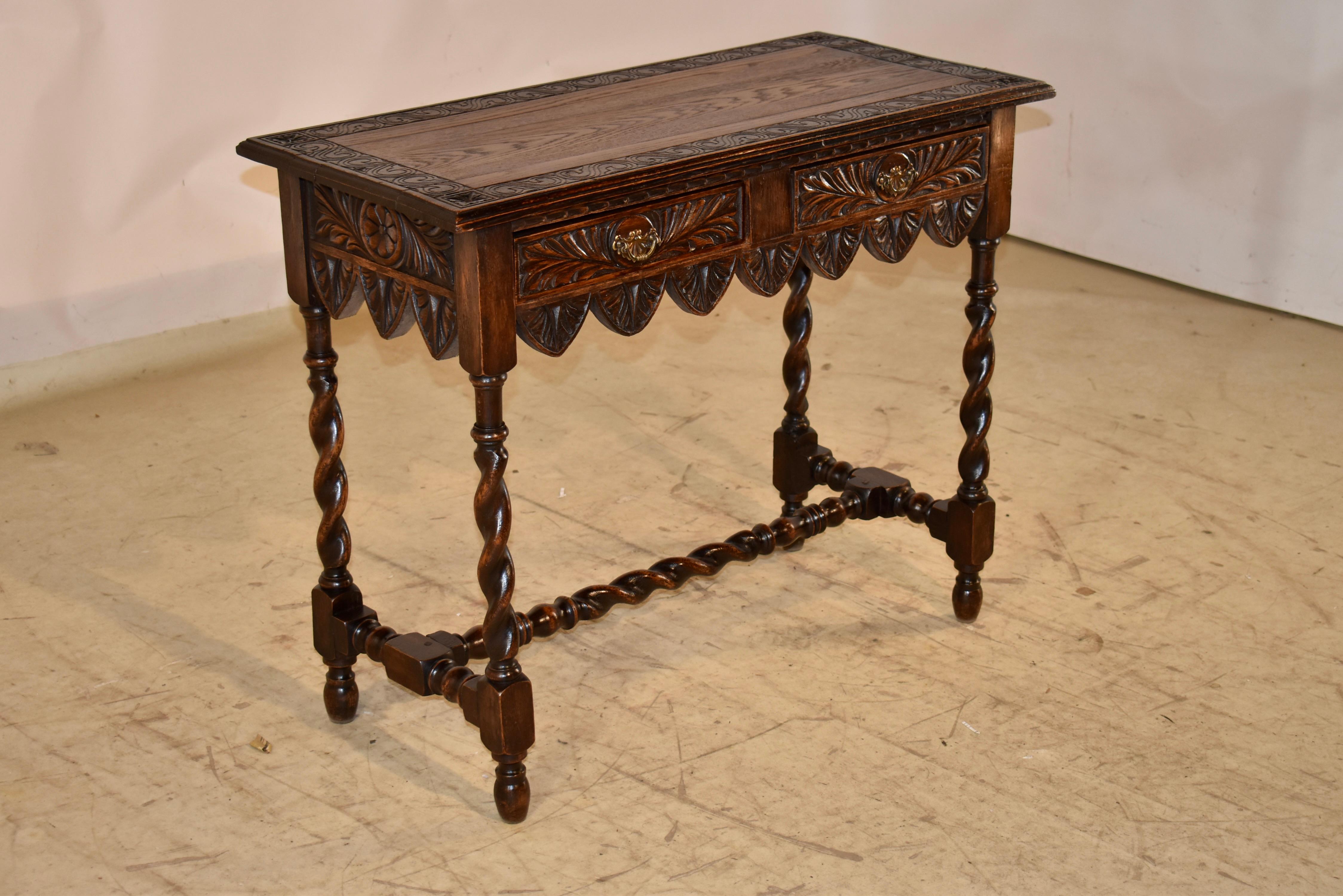 Inglese 19th Century English Carved Console Table in vendita