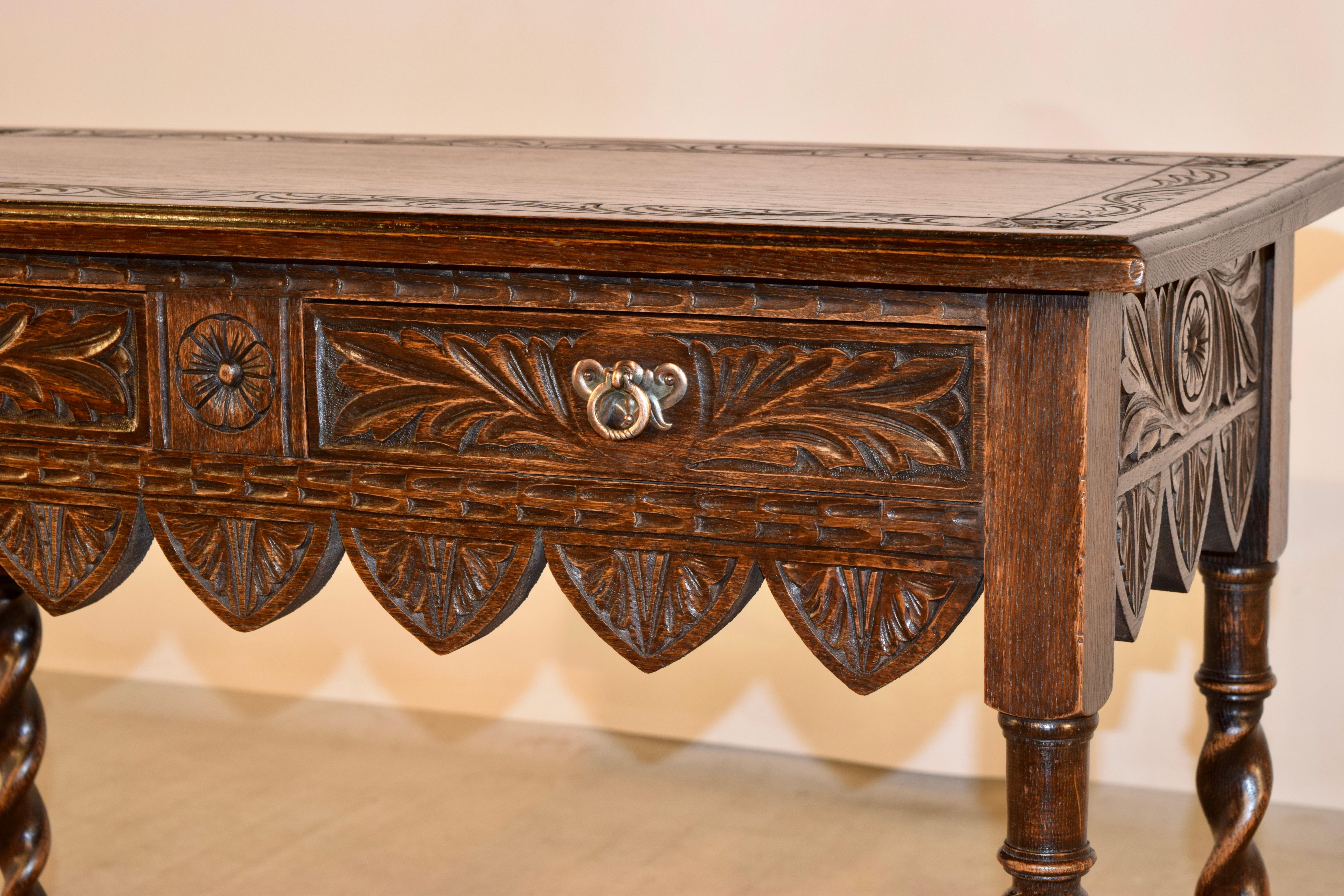 19th Century English Carved Console Table In Good Condition In High Point, NC