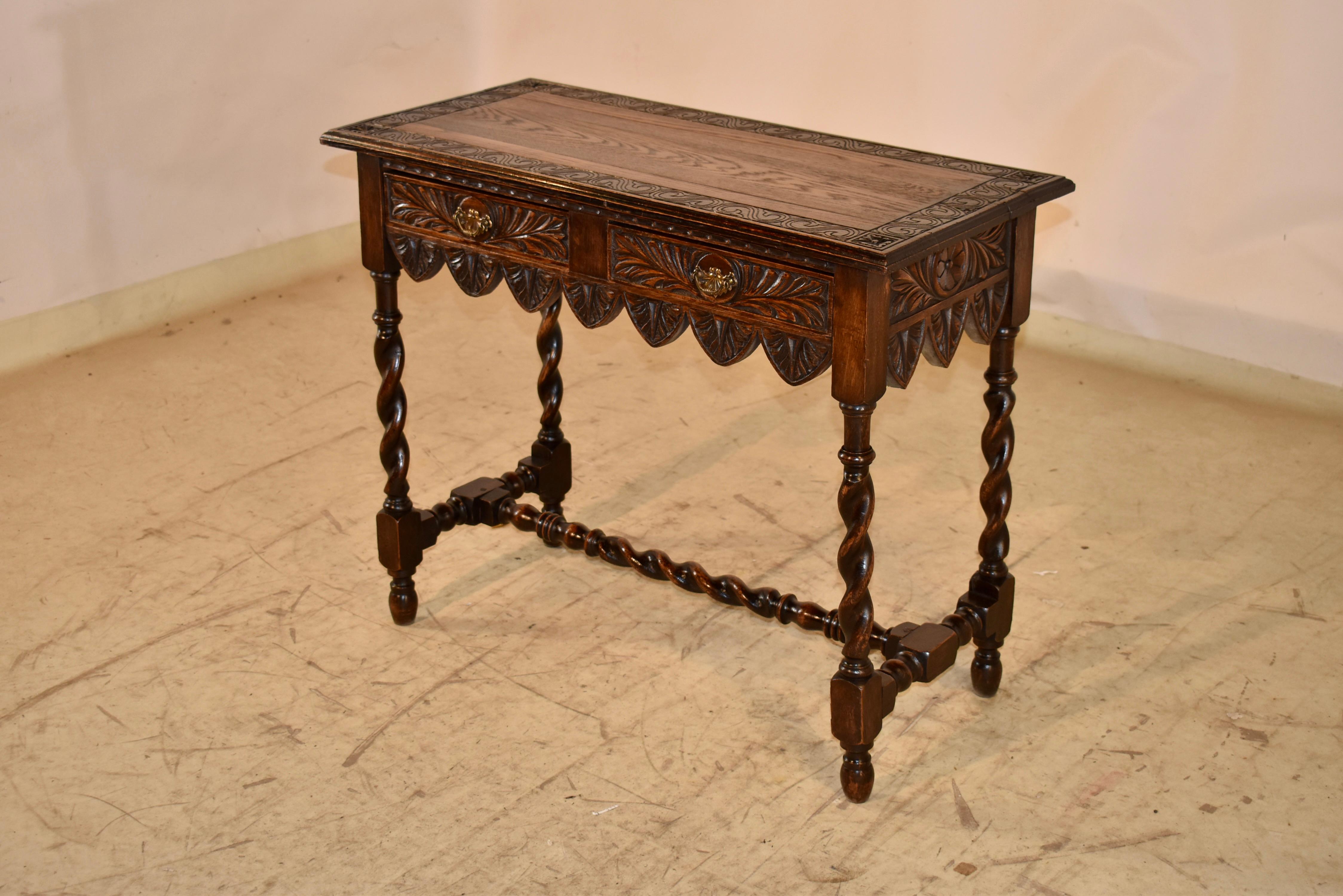XIX secolo 19th Century English Carved Console Table in vendita