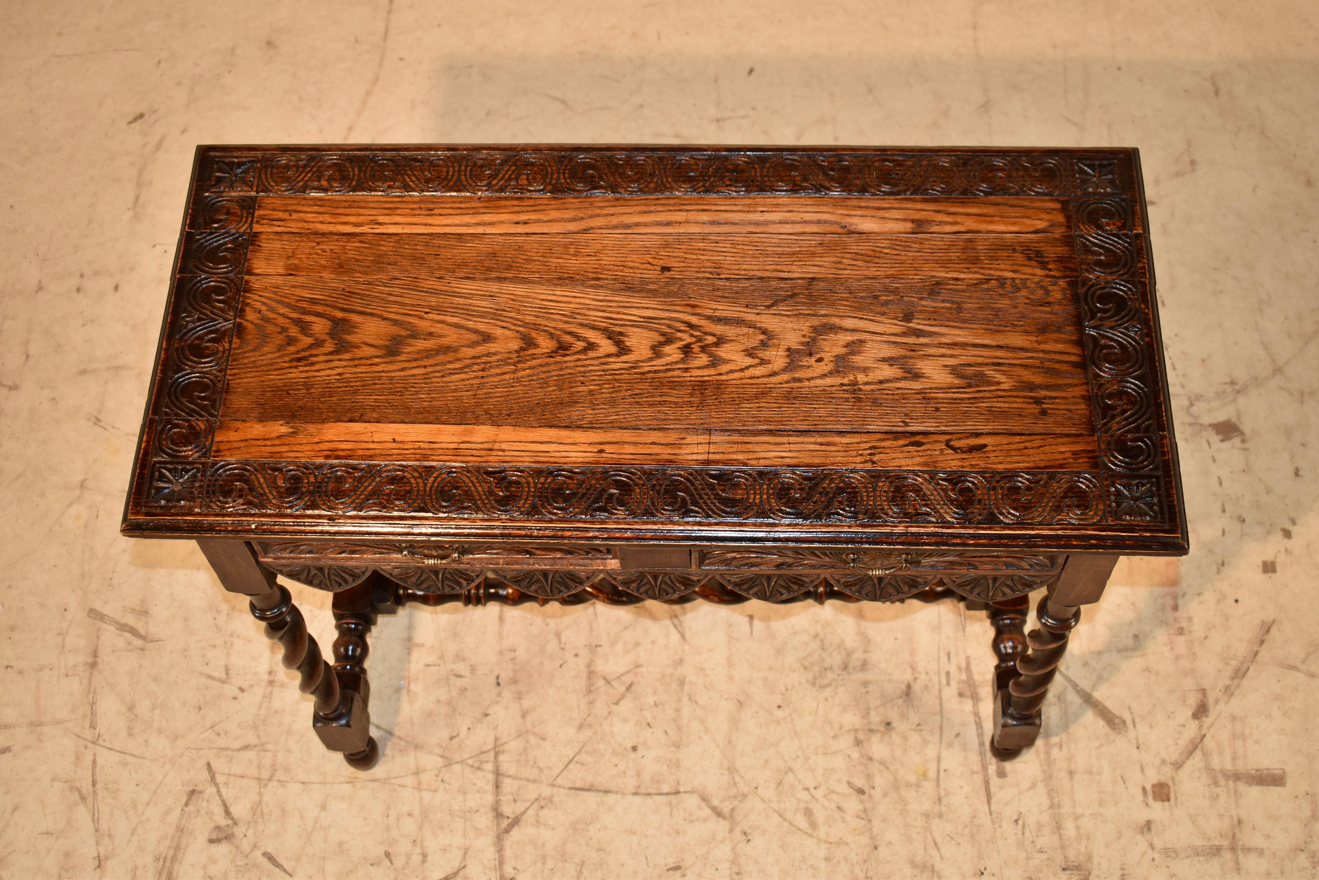 Ottone 19th Century English Carved Console Table in vendita