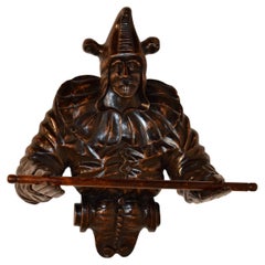 19th Century English Carved Fruitwood Towel Rack