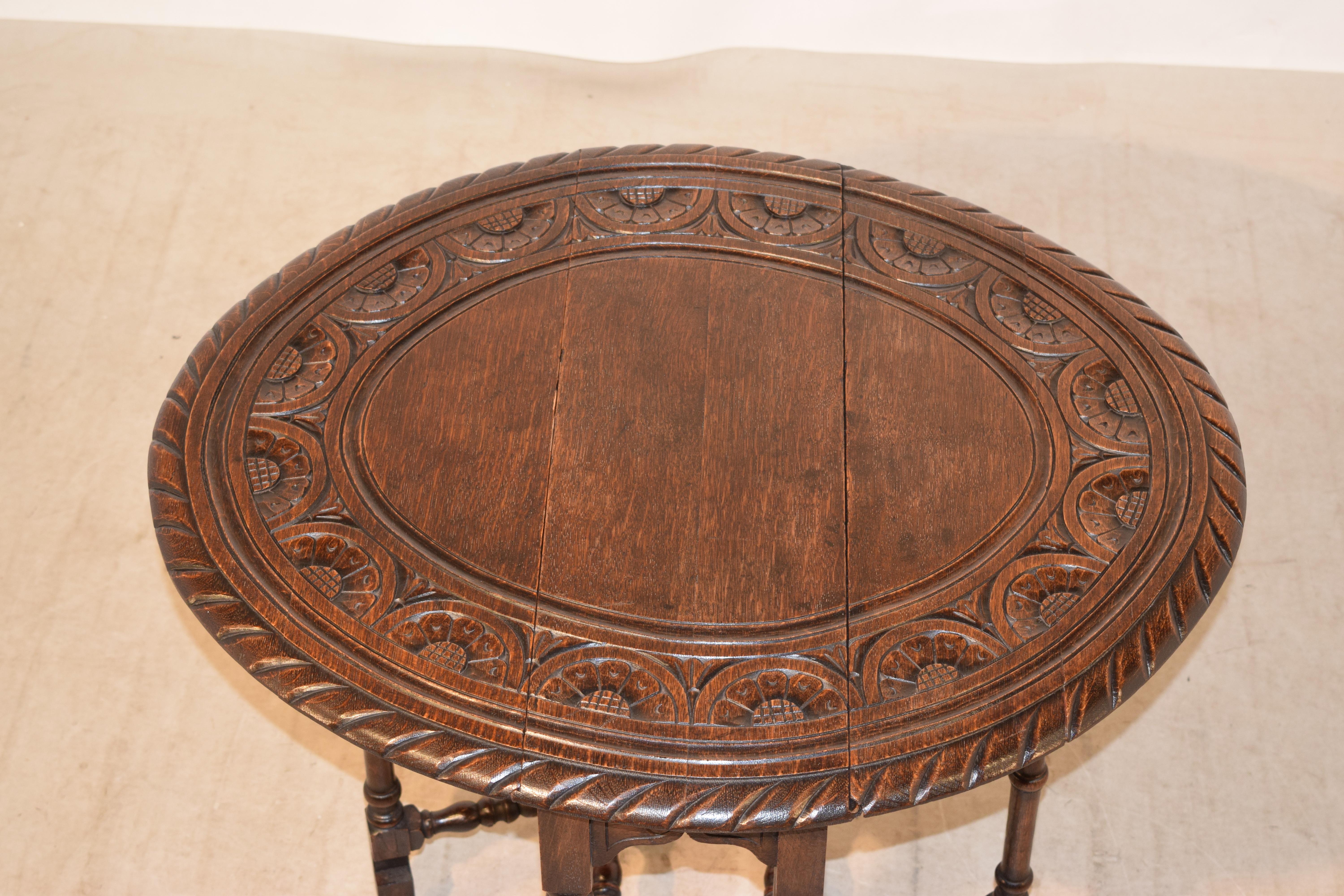 19th Century English Carved Gateleg Table 5