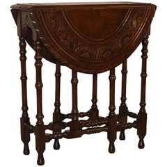 Antique 19th Century English Carved Gateleg Table