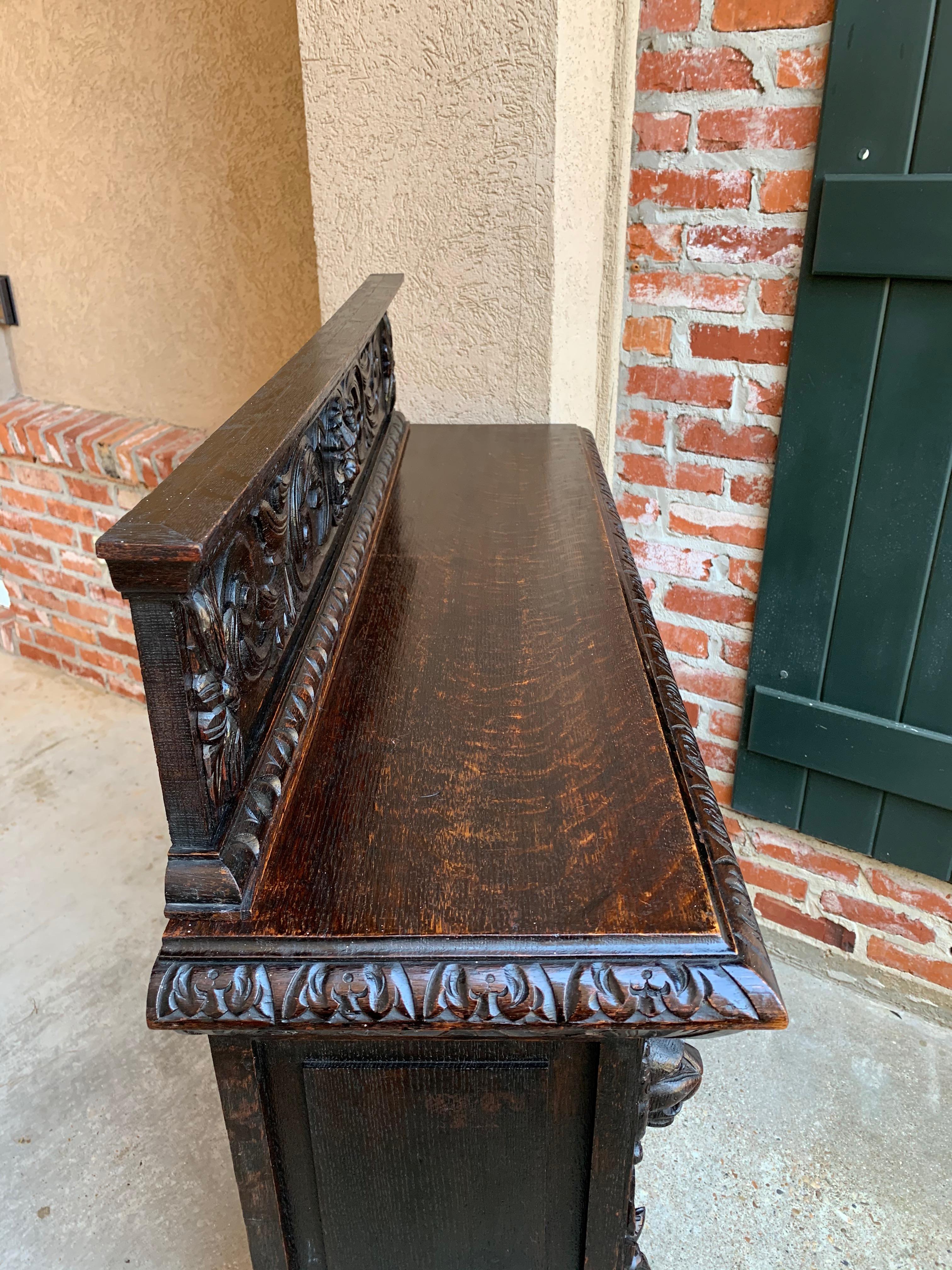 19th Century English Carved Oak Bookcase Cabinet Renaissance Baroque Book Shelf 5