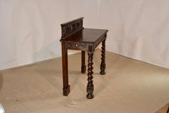 19th Century English Carved Oak Console Table