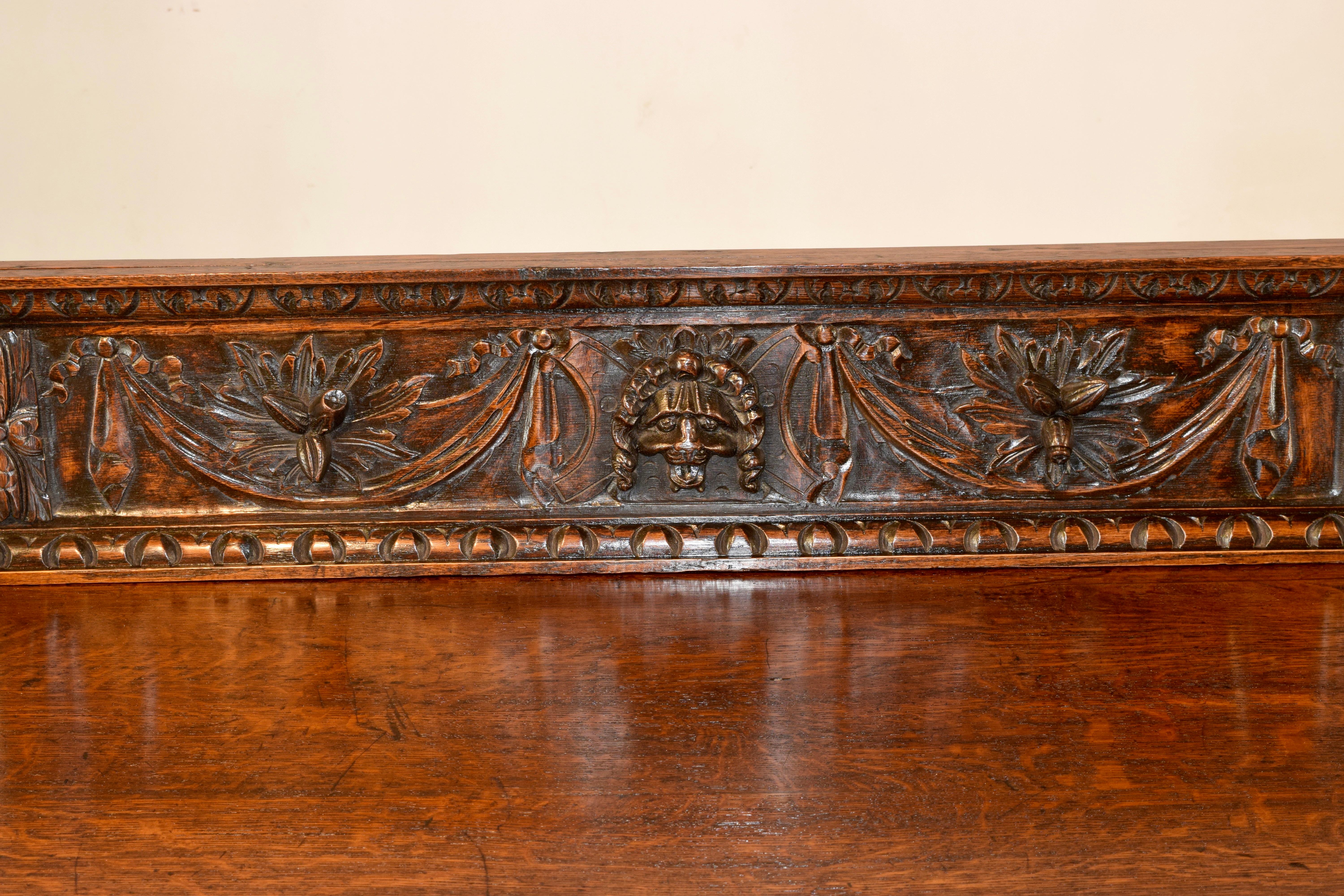 19th Century English Carved Oak Console Table For Sale 2