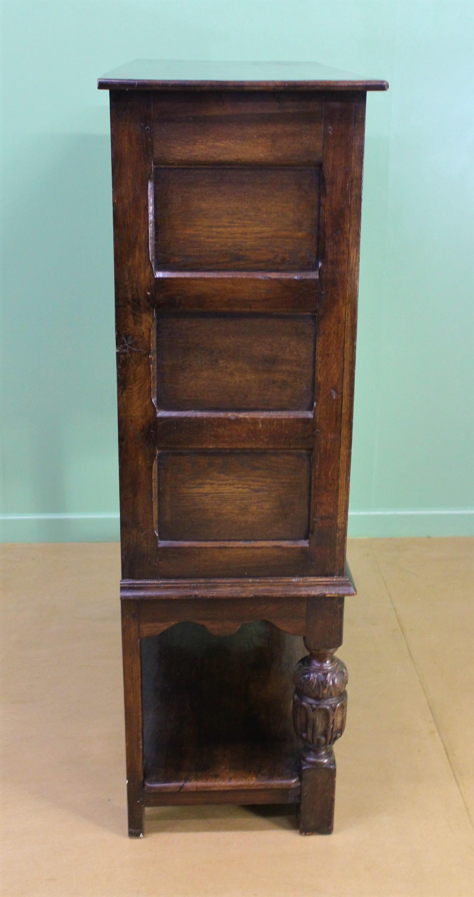 19th Century English Carved Oak Cupboard For Sale 11