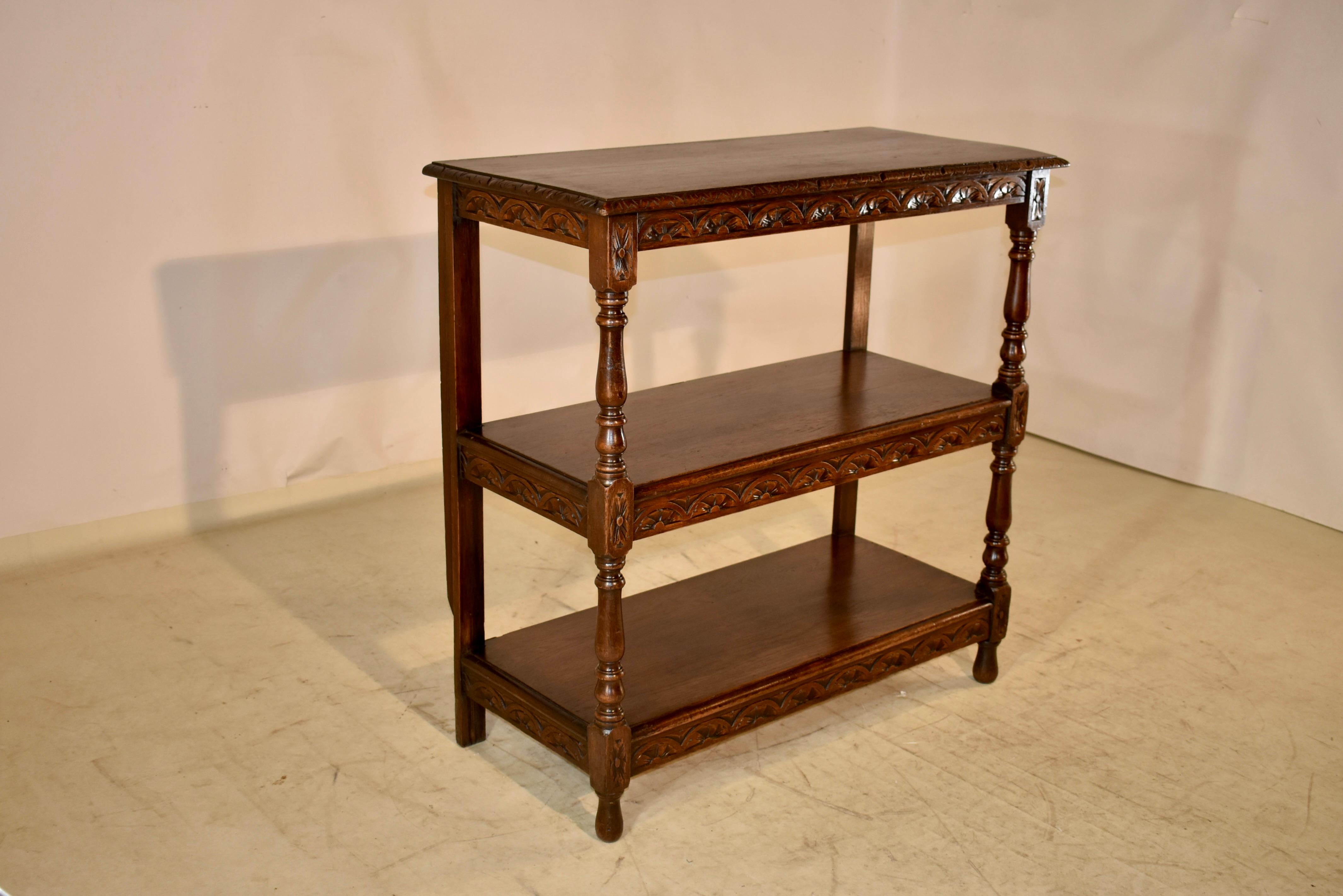 19th Century English Carved Oak Shelf In Good Condition In High Point, NC