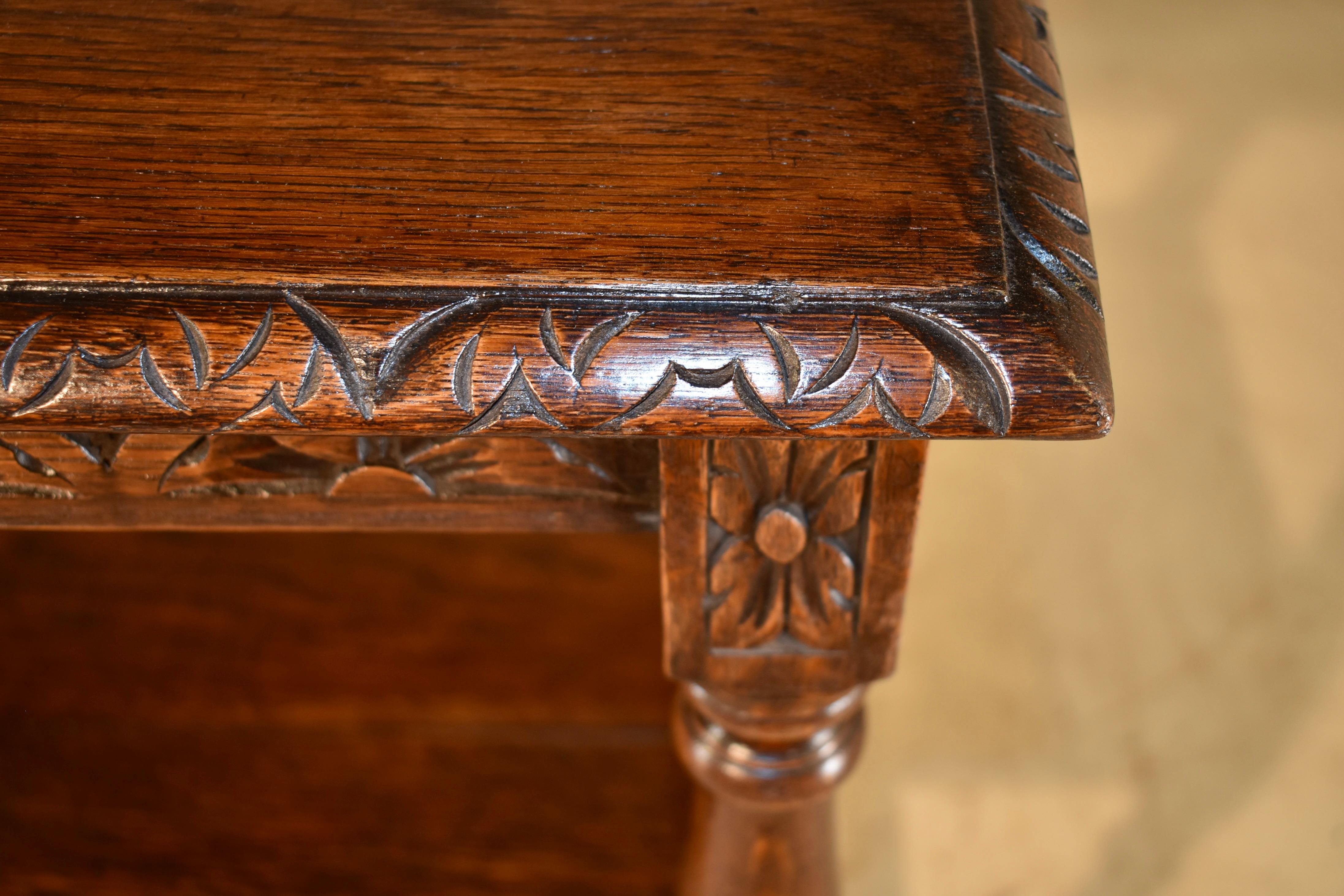 19th Century English Carved Oak Shelf 4