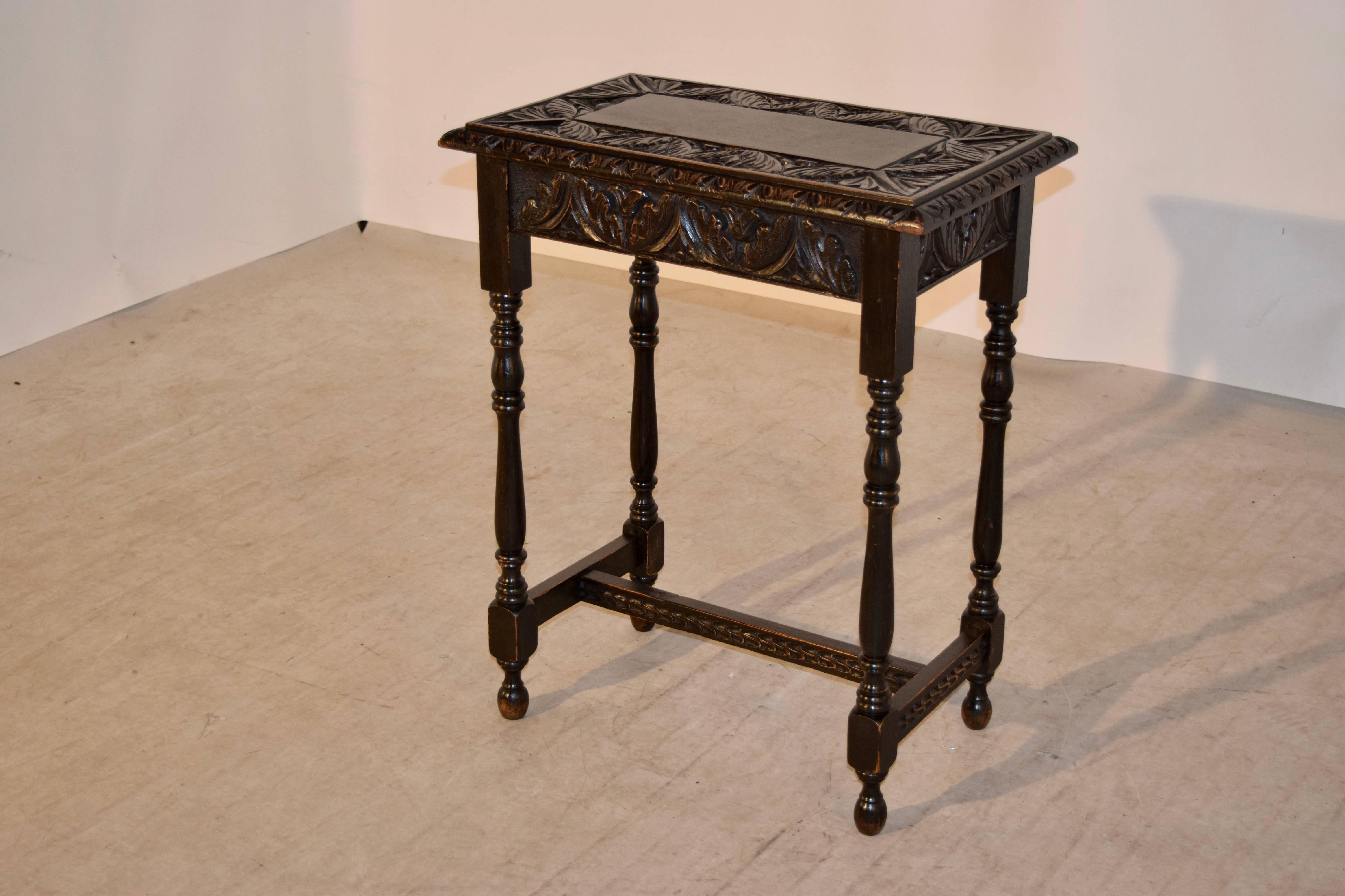 Victorian 19th Century English Carved Side Table