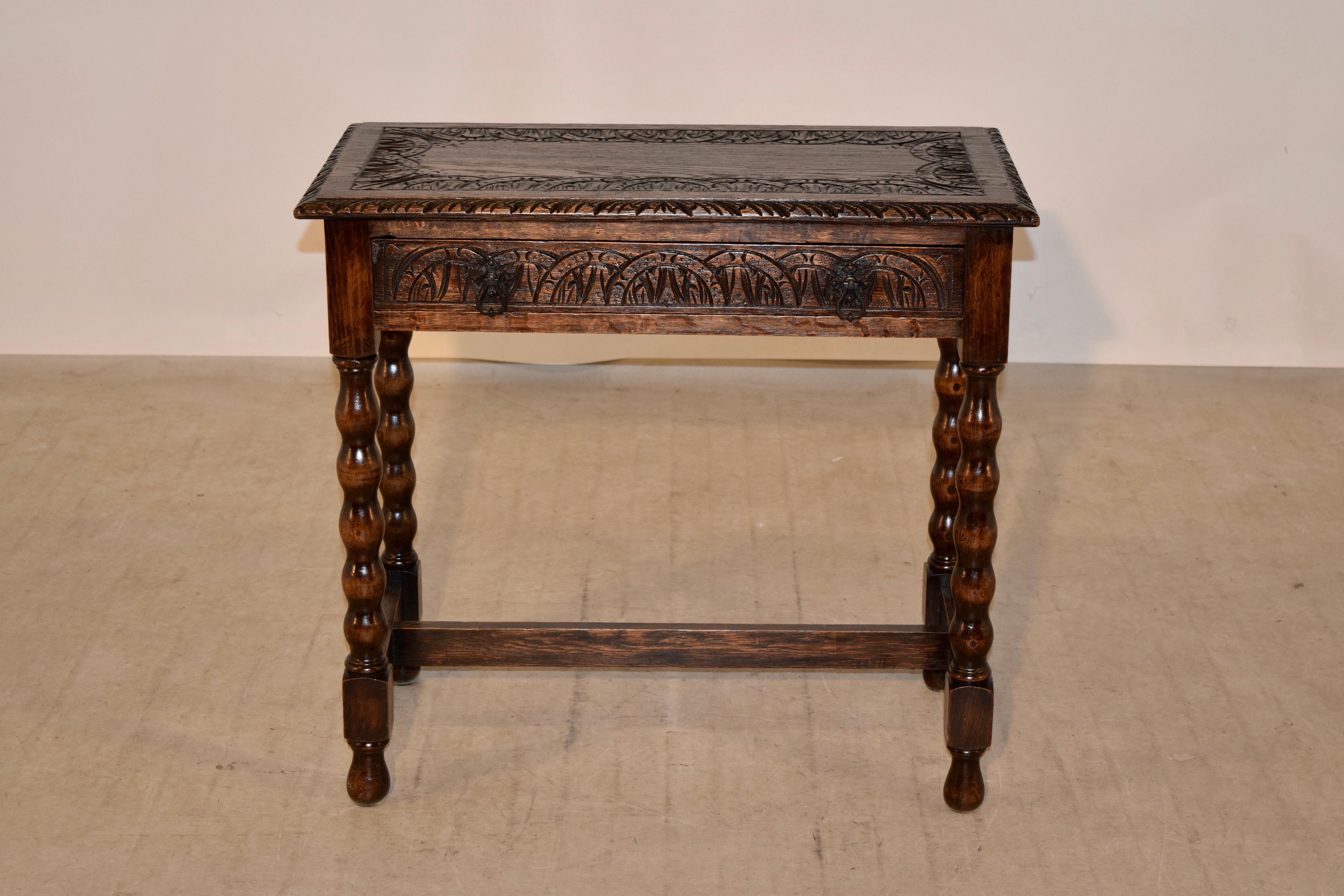 Victorian 19th Century English Carved Side Table