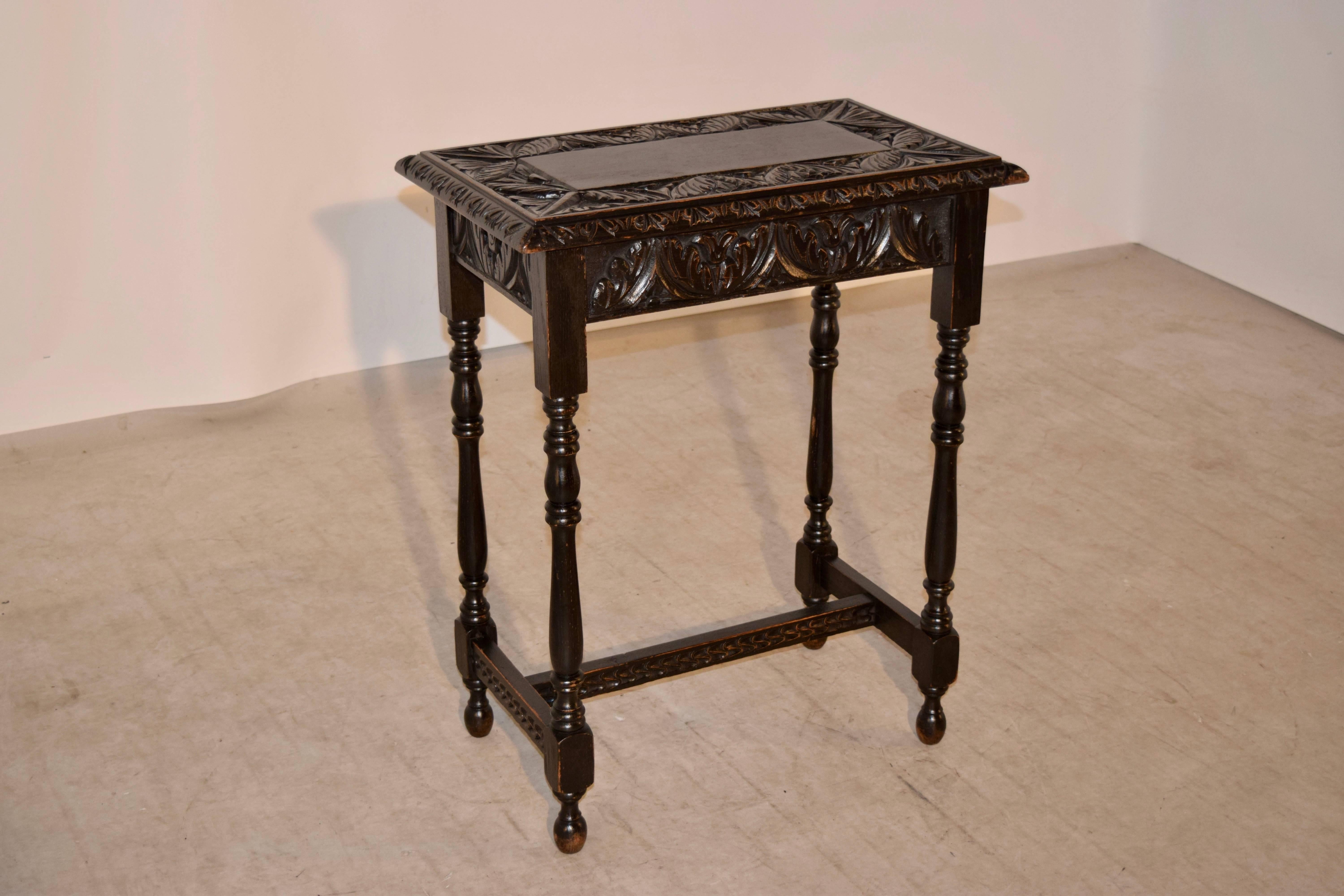 Hand-Carved 19th Century English Carved Side Table