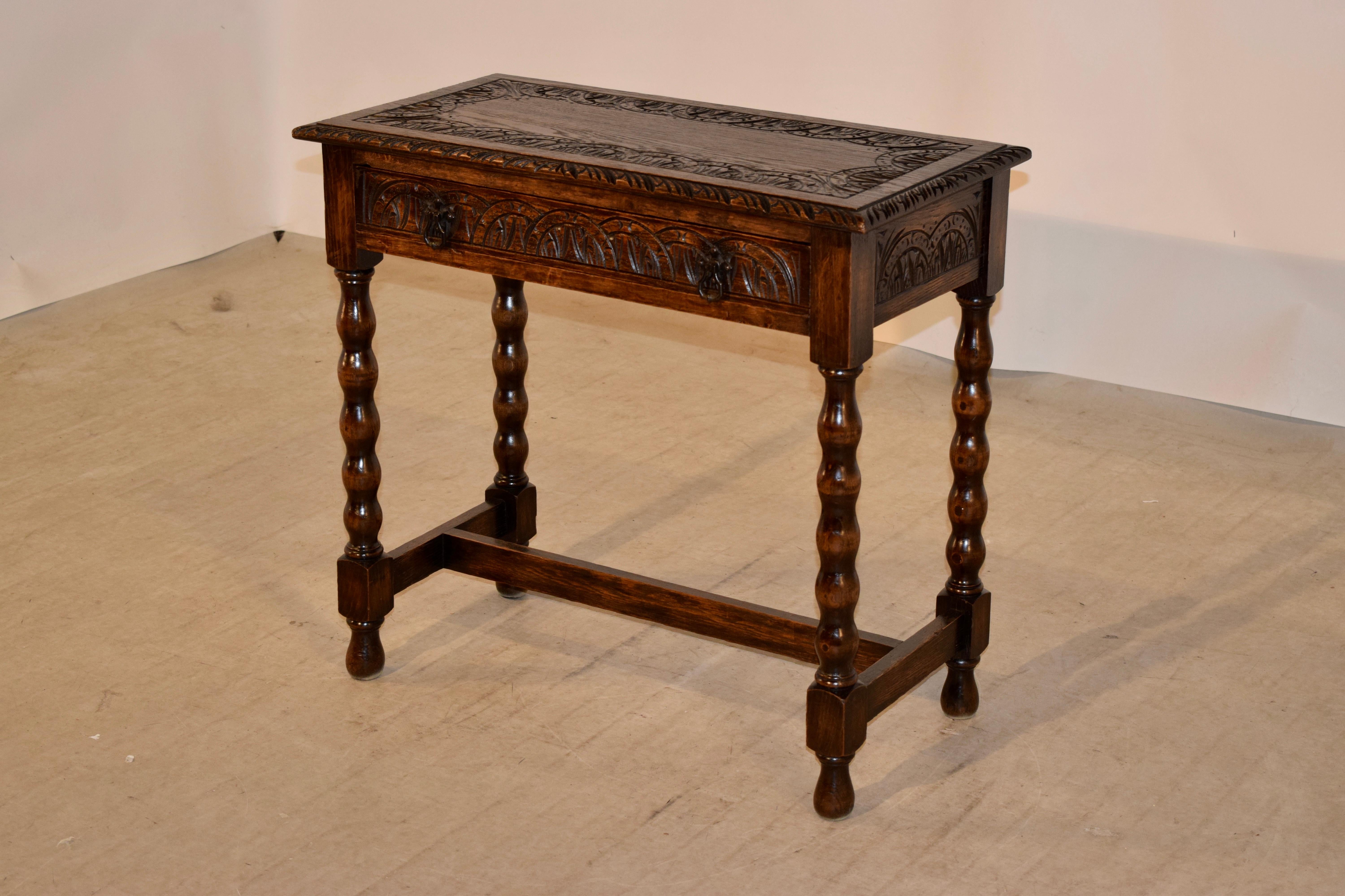 Hand-Carved 19th Century English Carved Side Table