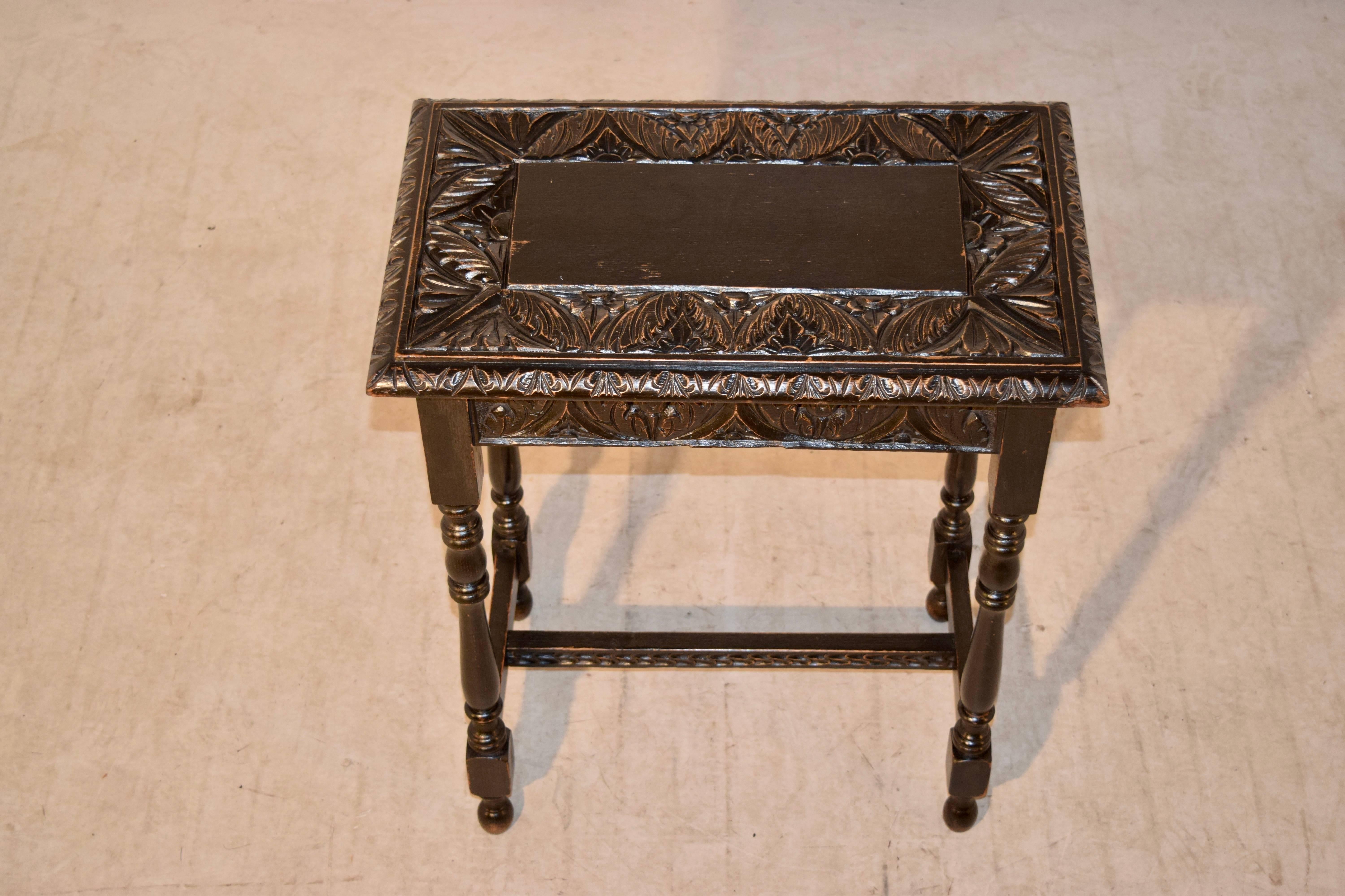 19th Century English Carved Side Table In Excellent Condition In High Point, NC