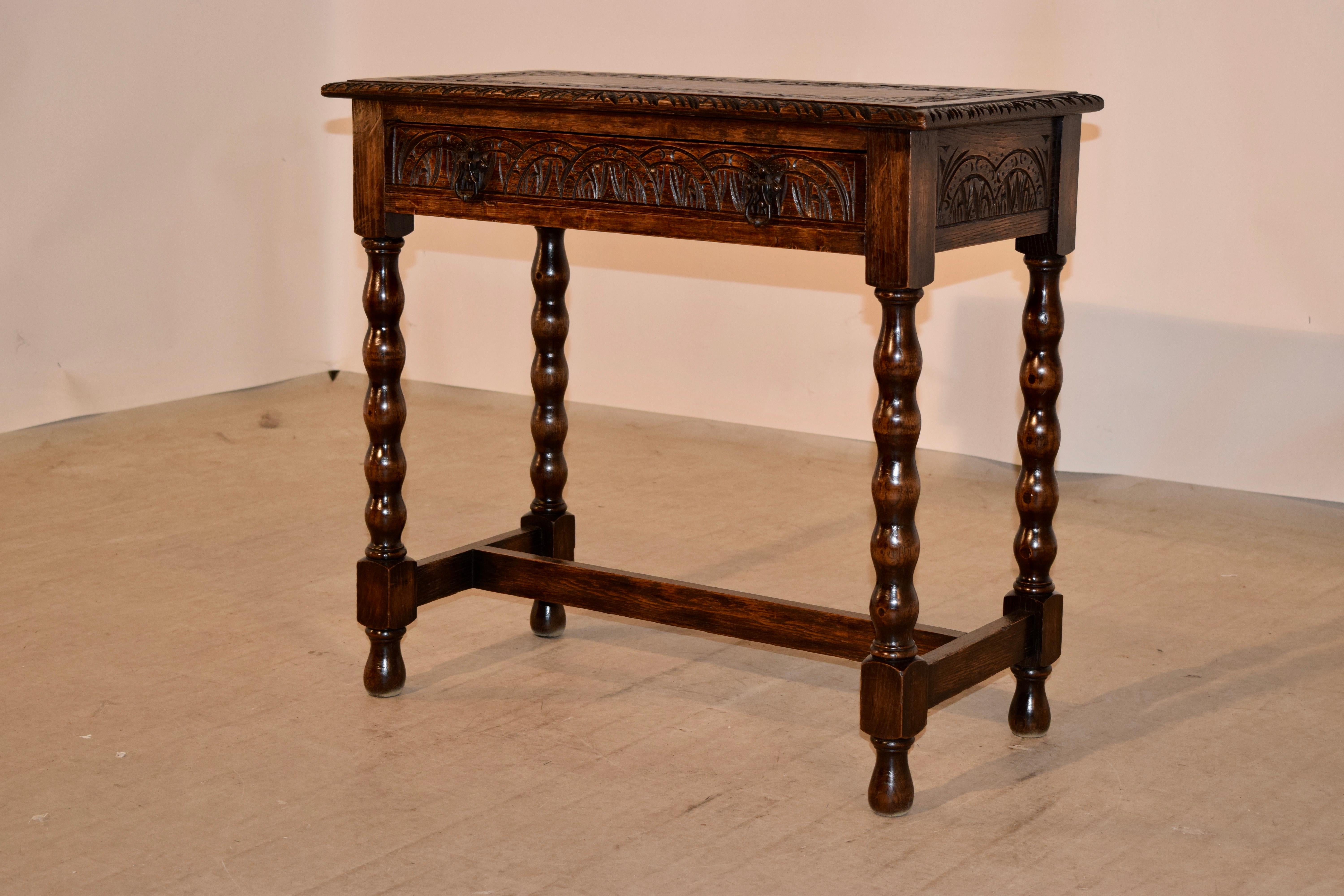 19th Century English Carved Side Table In Good Condition In High Point, NC