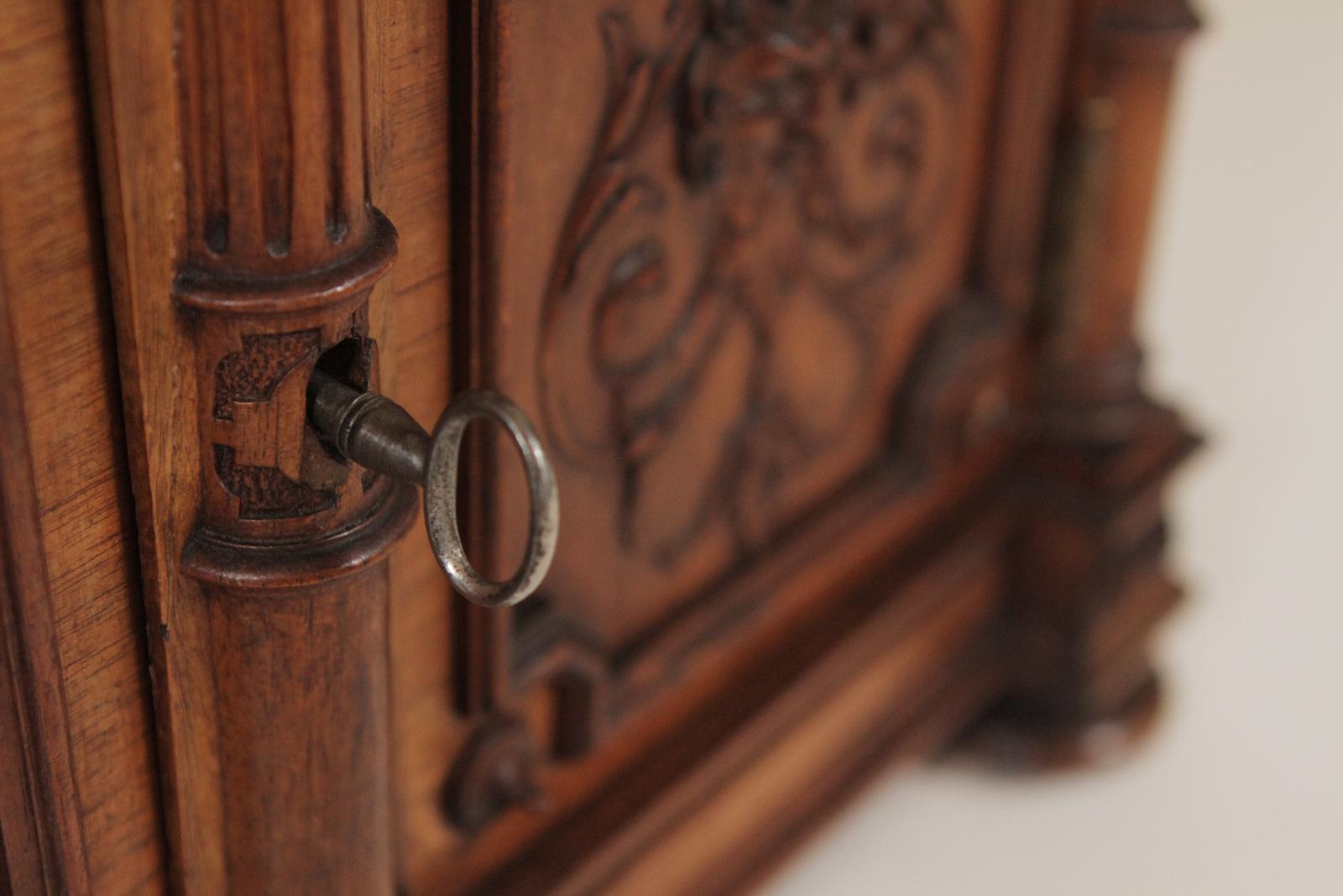 19th Century English Carved Walnut Two-Door Diminutive Chest 7