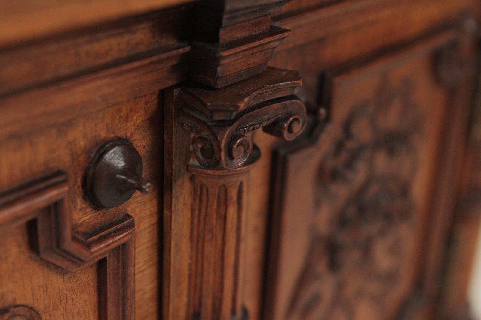 19th Century English Carved Walnut Two-Door Diminutive Chest 8