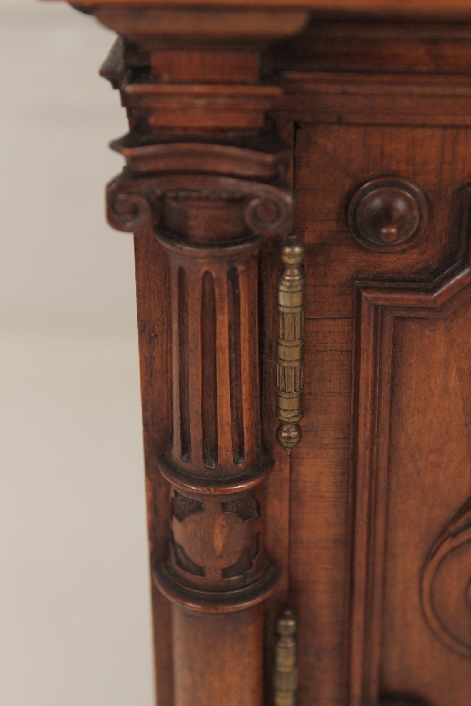 19th Century English Carved Walnut Two-Door Diminutive Chest 3