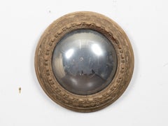 19th Century English Carved Wood Convex Bullseye Mirror