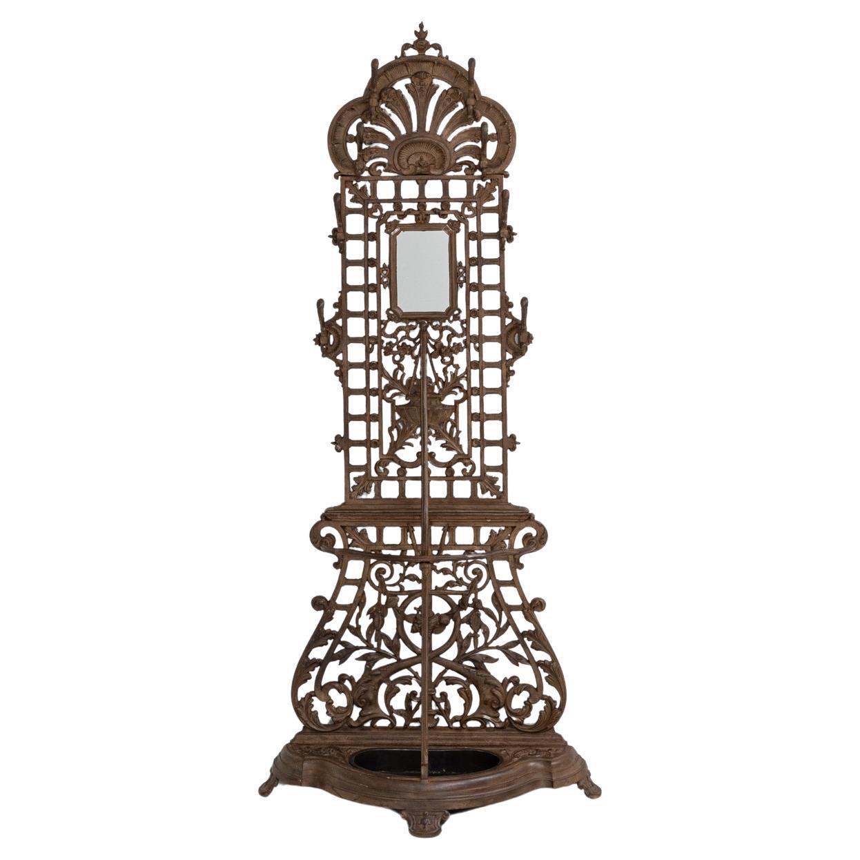 19th Century English Cast Iron Hall Stand For Sale