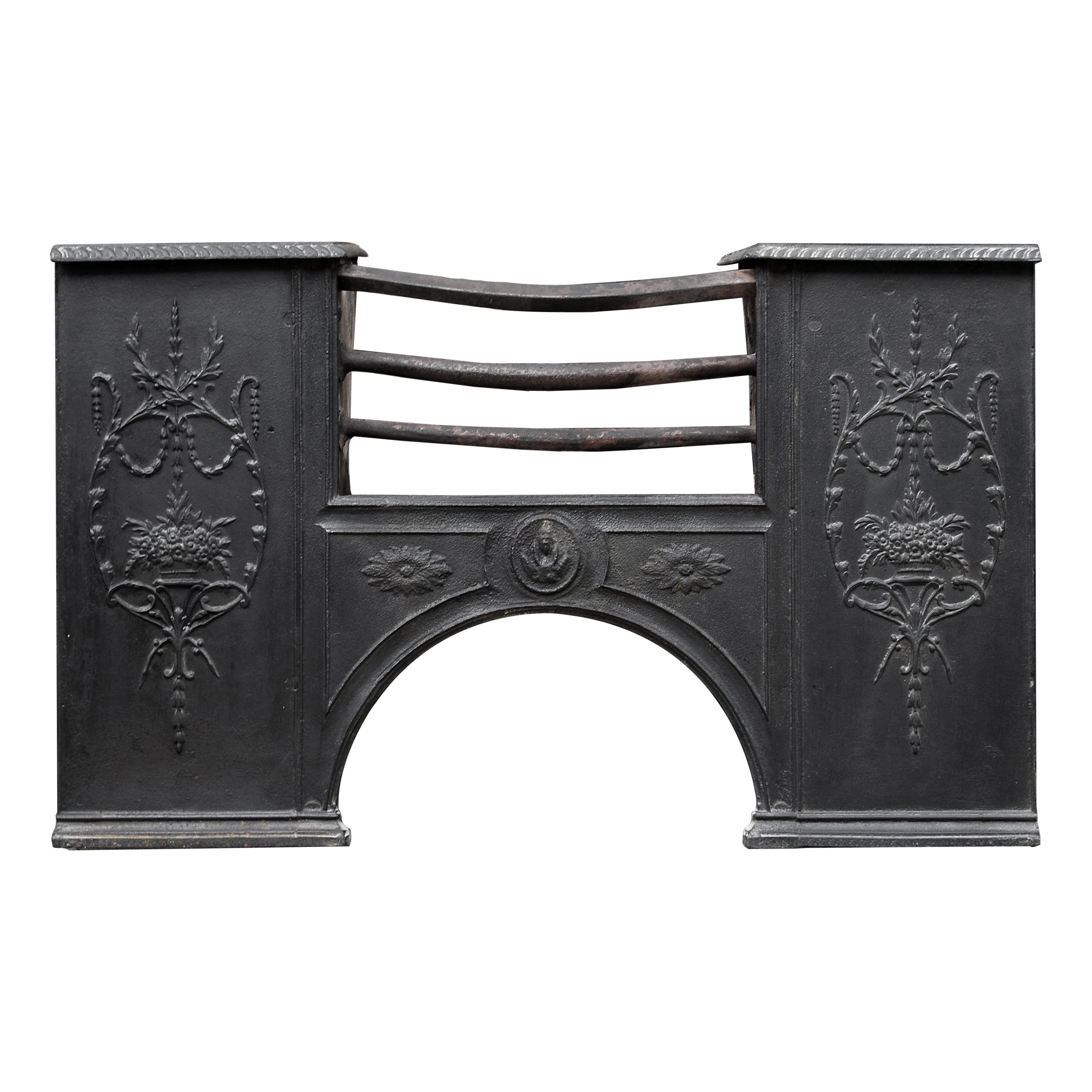 19th Century English Cast Iron Hob Grate For Sale