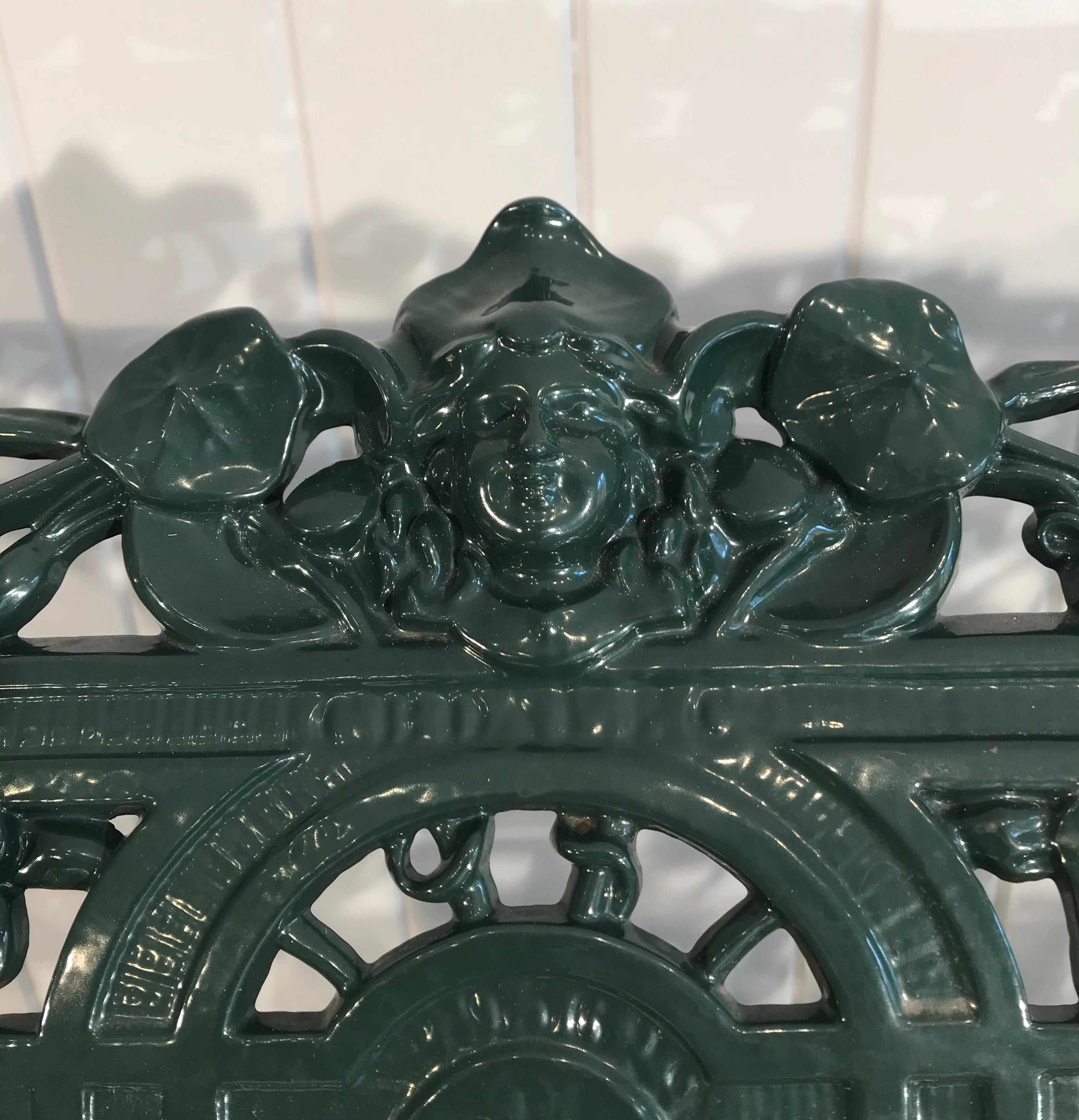 19th Century English Cast Iron Nasturtium Pattern Bench by Coalbrookdale 7