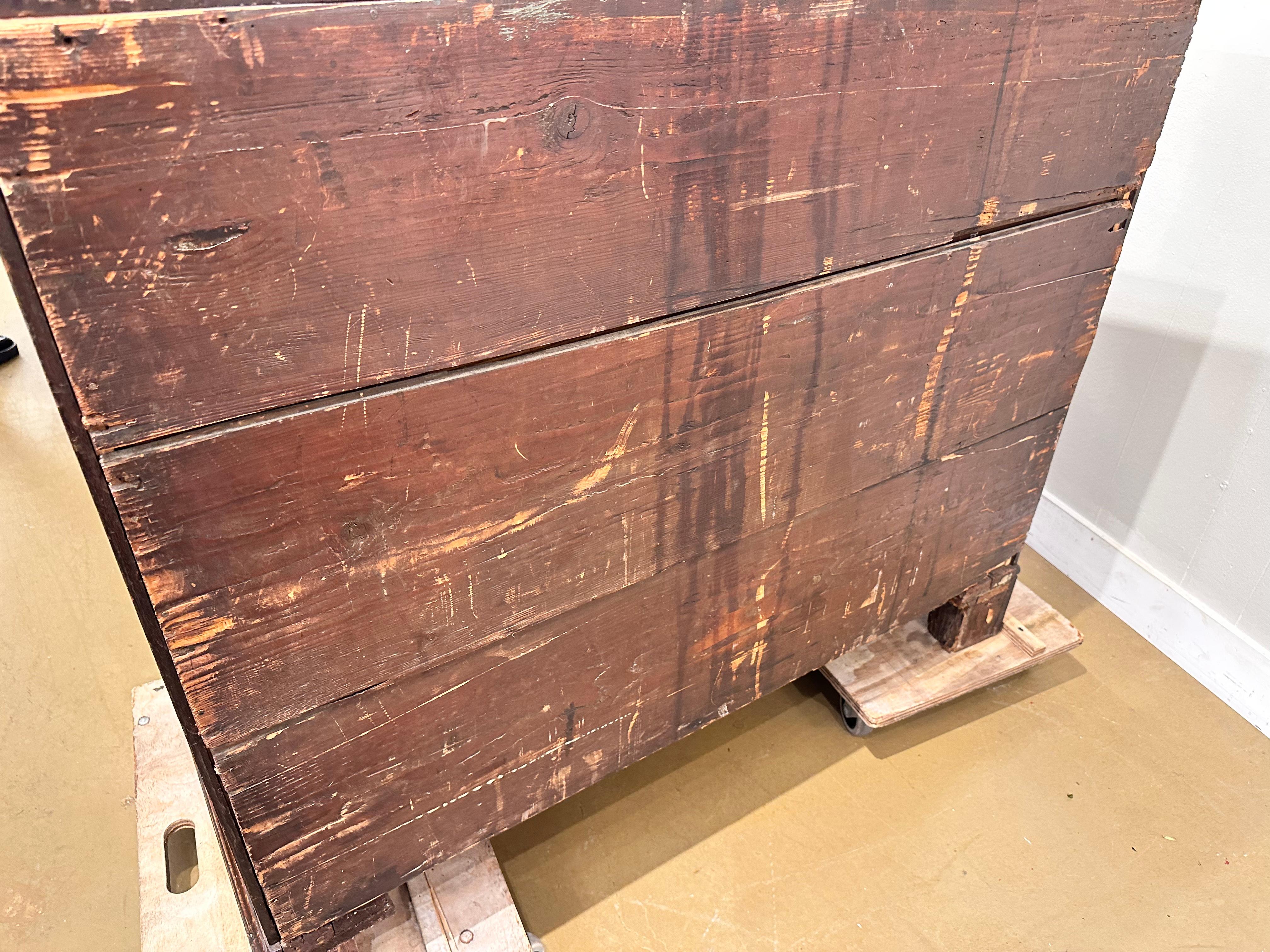 Hardwood 19th Century English Chest For Sale