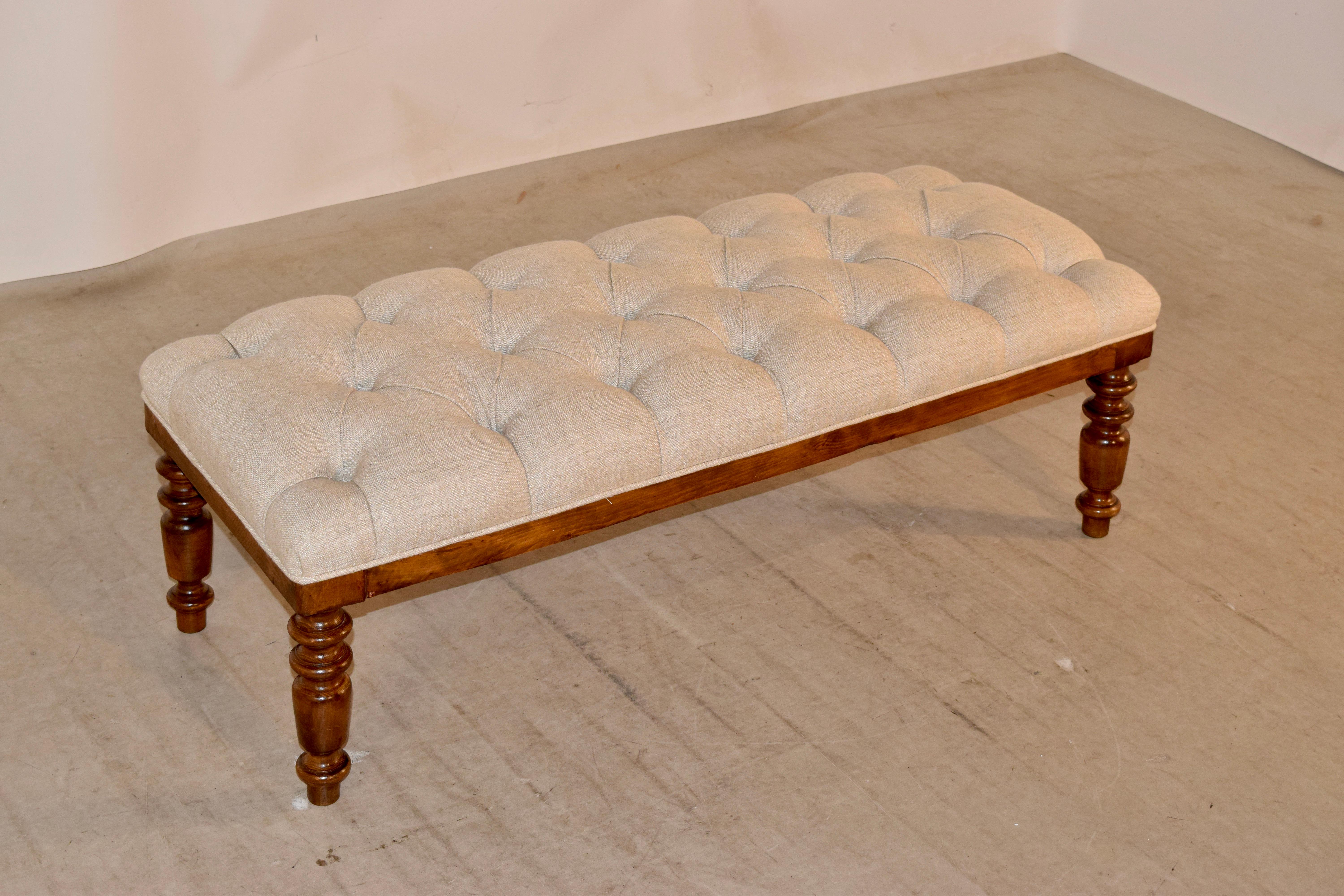 Victorian 19th Century English Chesterfield Bench