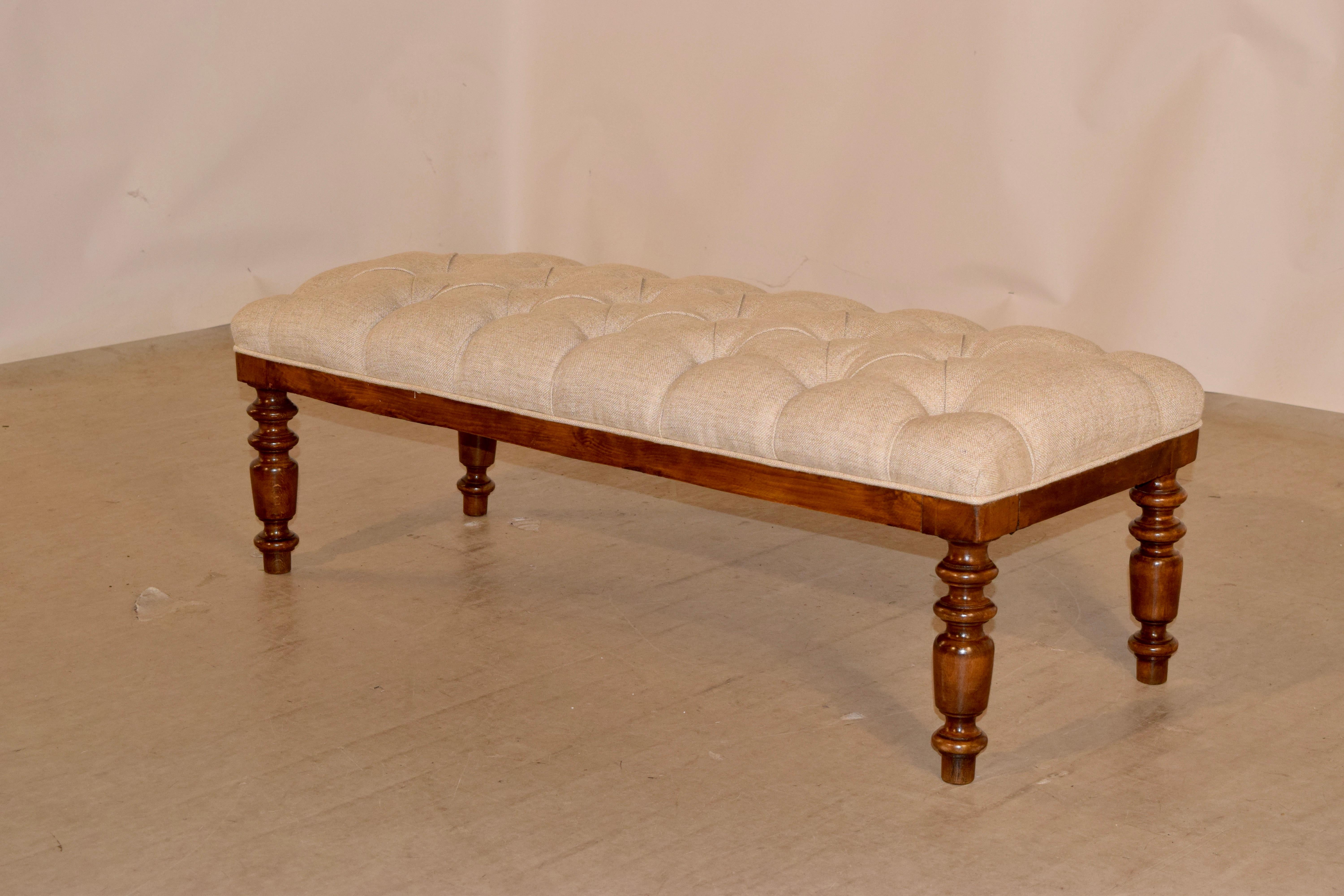 19th Century English Chesterfield Bench In Good Condition In High Point, NC