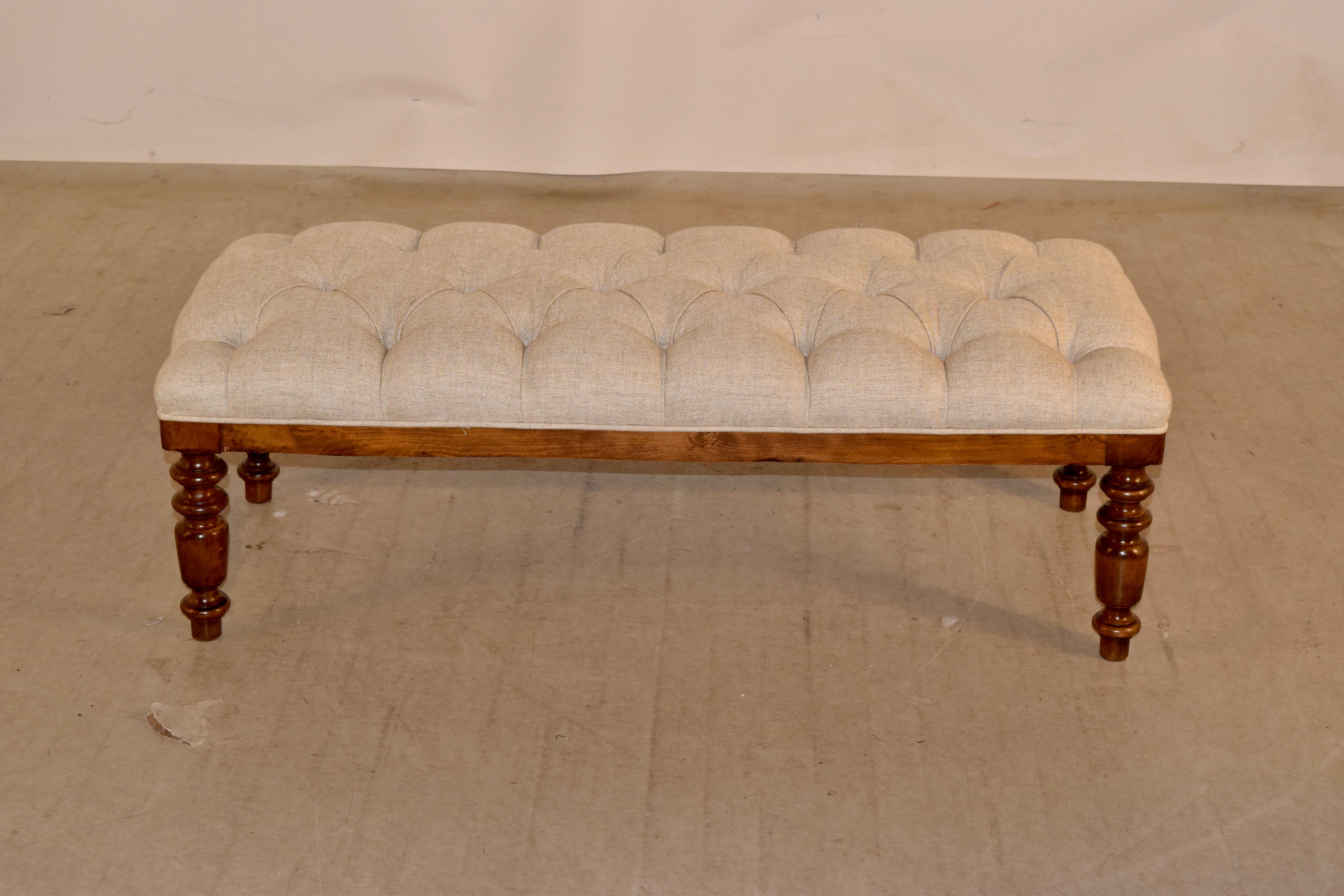 19th Century English Chesterfield Bench 1