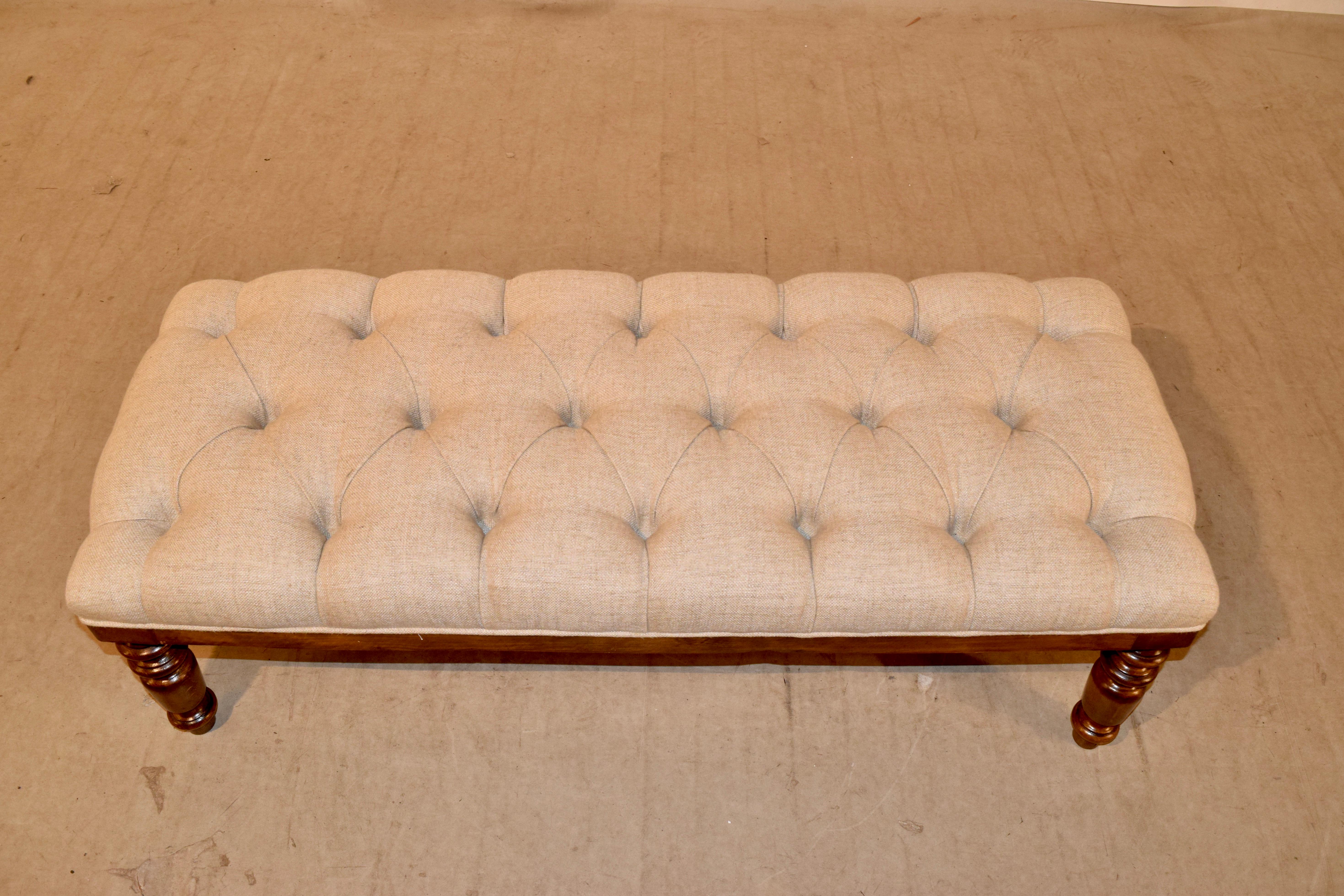 19th Century English Chesterfield Bench 2