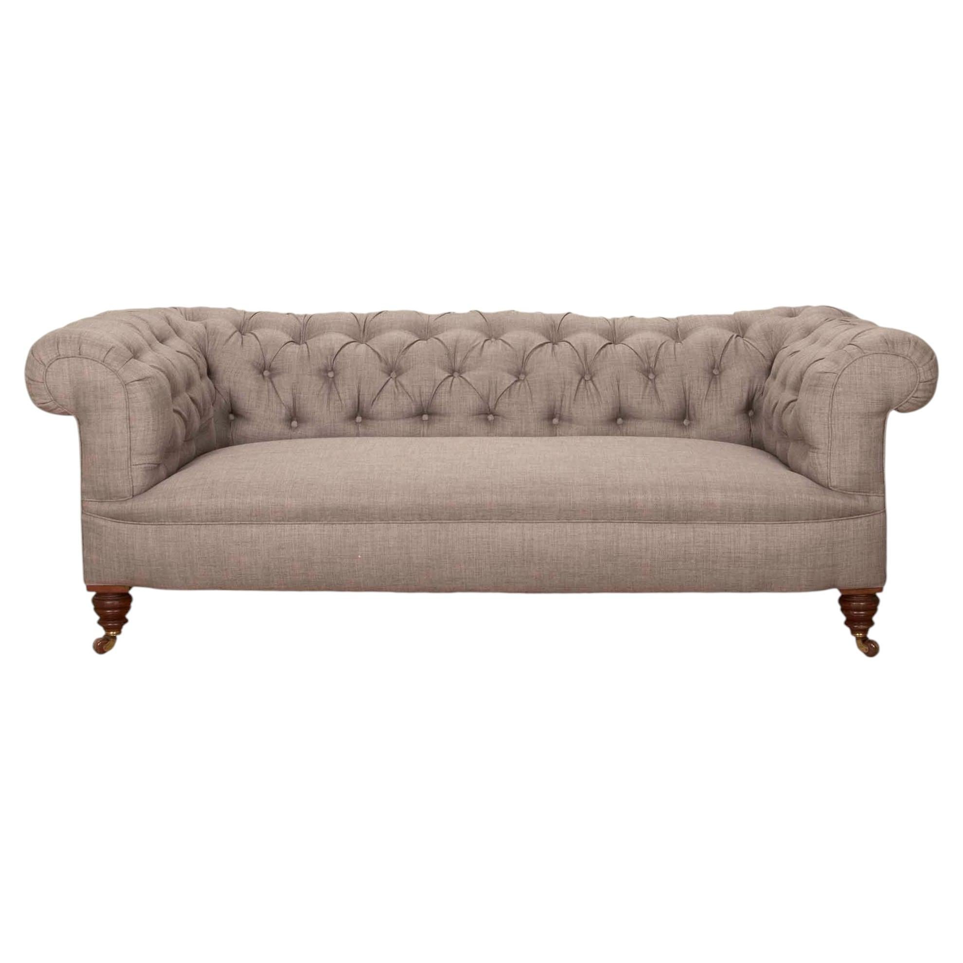 19th Century English Chesterfield Sofa For Sale