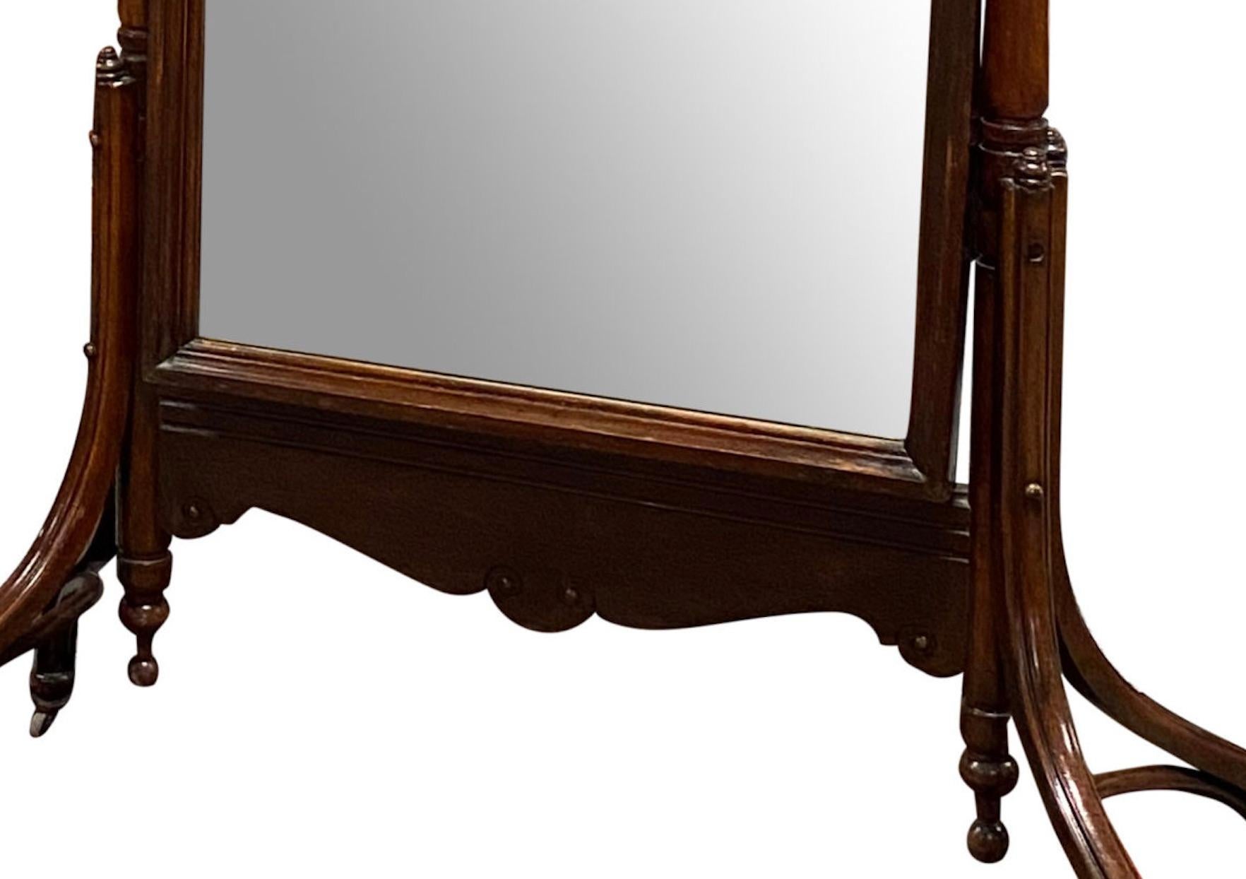 19th Century English Cheval Mirror For Sale 1