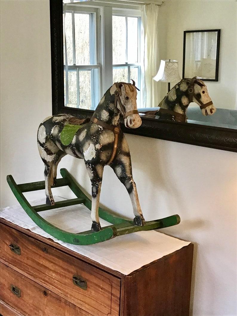 antique rocking horse wooden