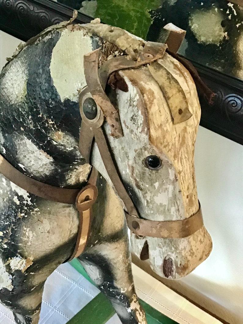 English Rocking Horse Ride On 19th Century In Distressed Condition For Sale In East Hampton, NY