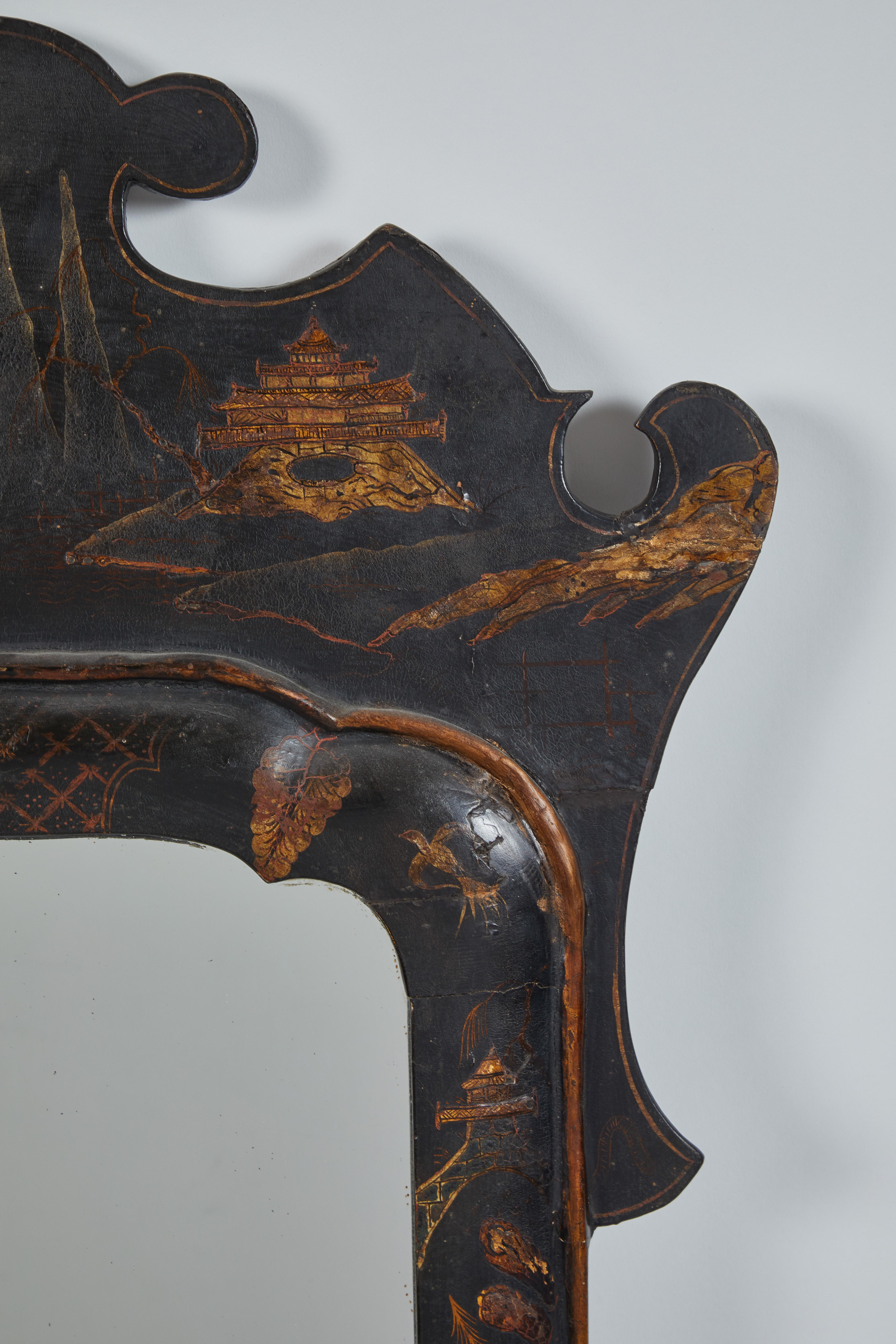19th Century English Chinese Chinoiserie Mirror In Good Condition In San Marino, CA