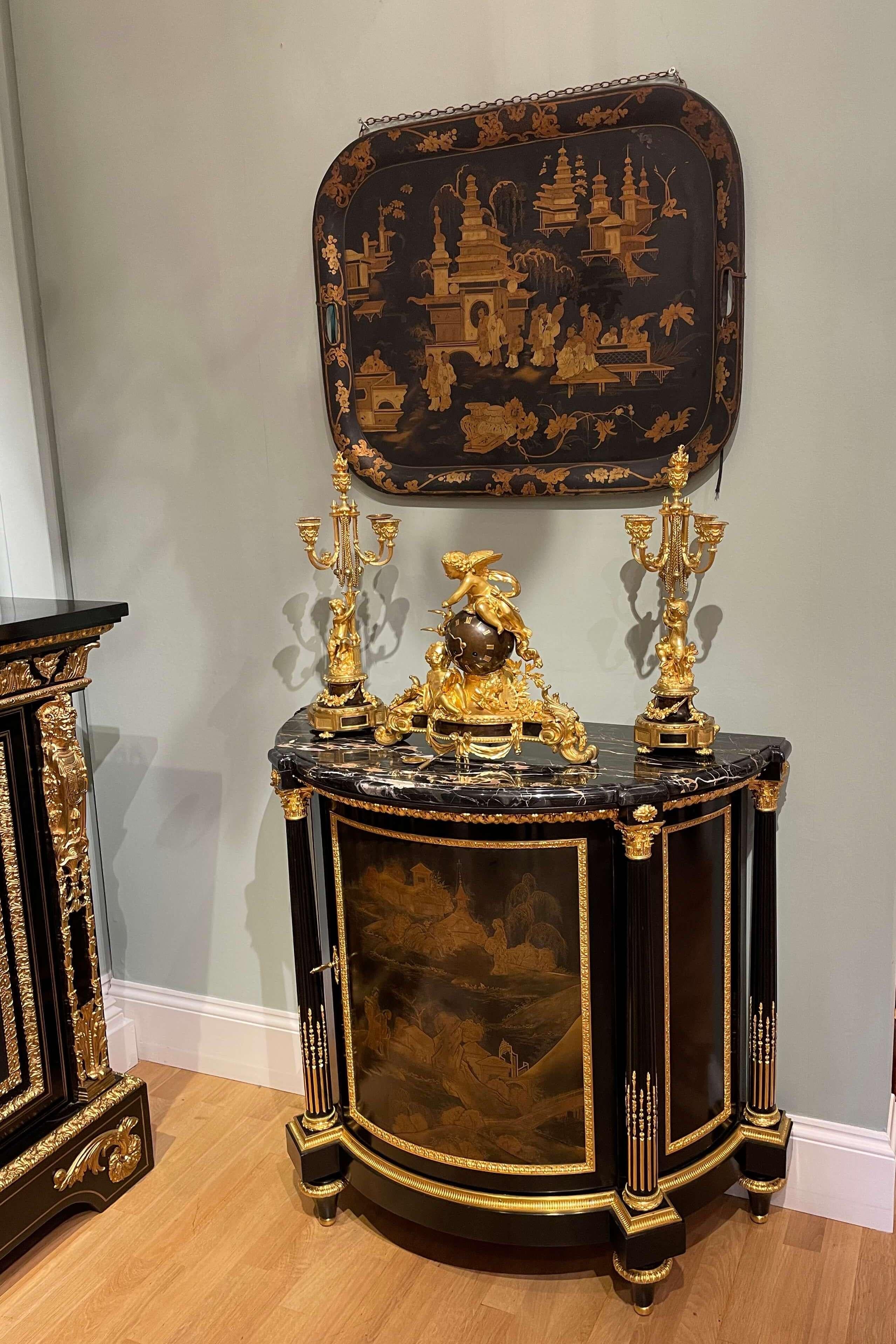 Plateau chinoiserie et dorure laquée du XIXe siècle de la période Régence Bon état - En vente à London, GB