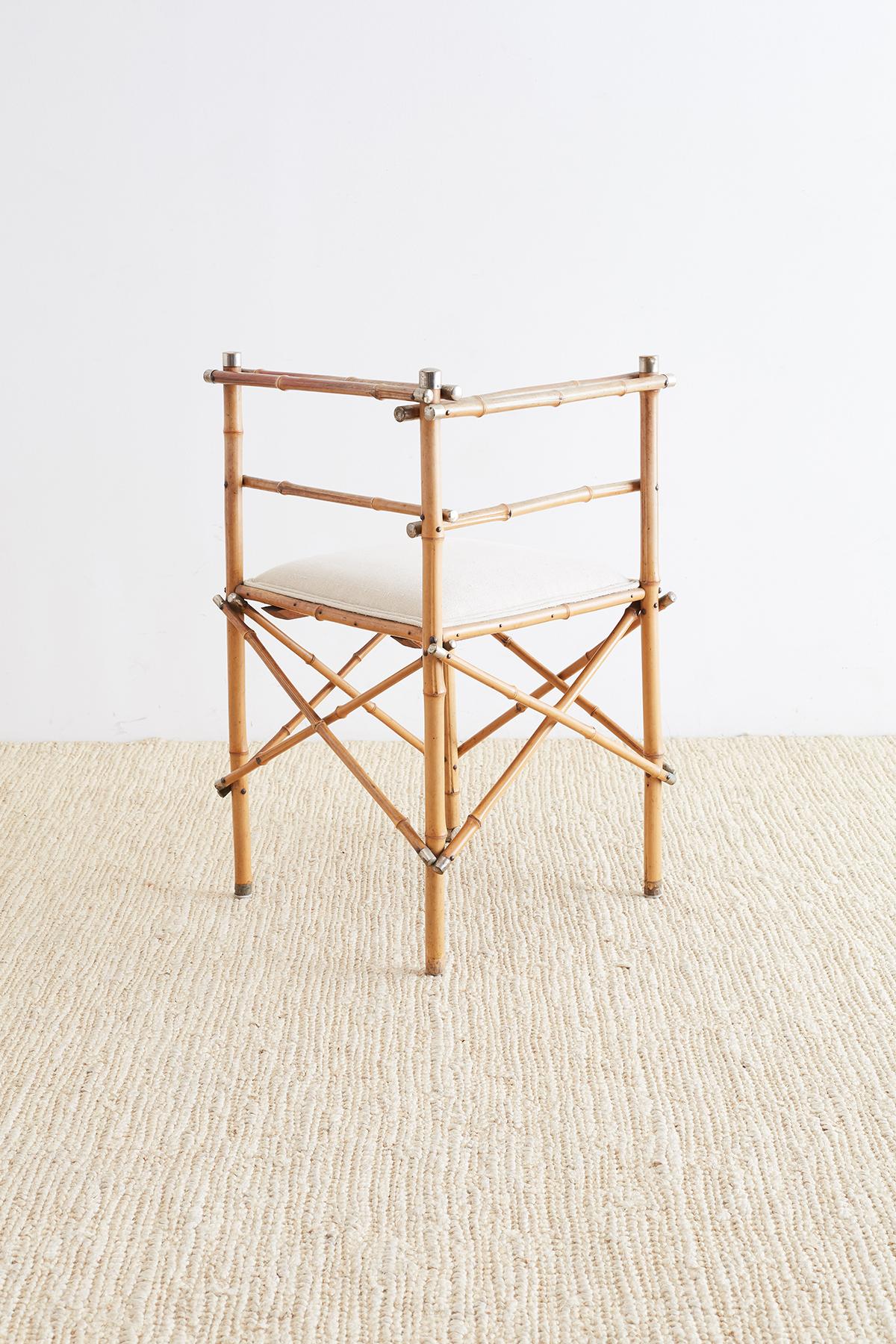 19th Century English Chinoiserie Bamboo Corner Chair 12