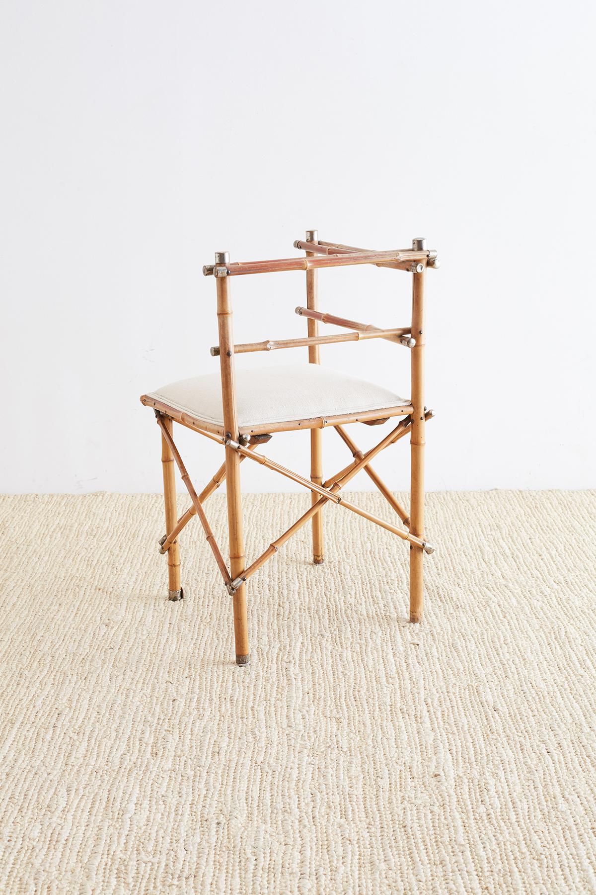 19th Century English Chinoiserie Bamboo Corner Chair 1