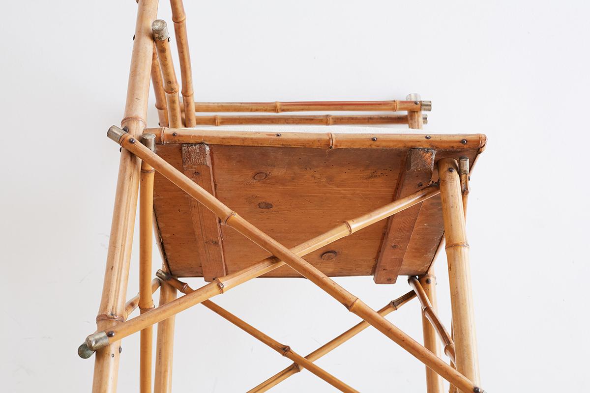 19th Century English Chinoiserie Bamboo Corner Chair 2