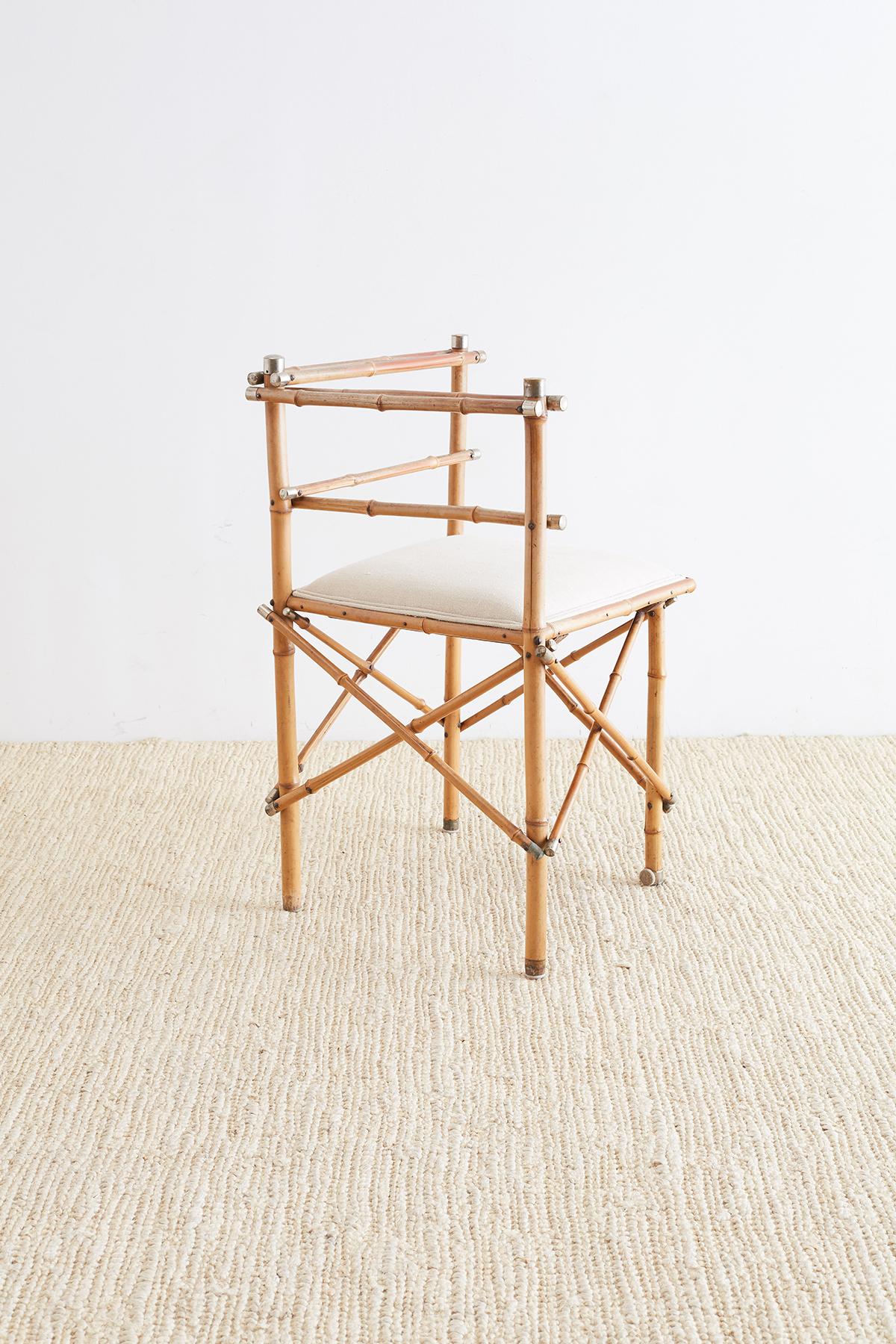 19th Century English Chinoiserie Bamboo Corner Chair 3