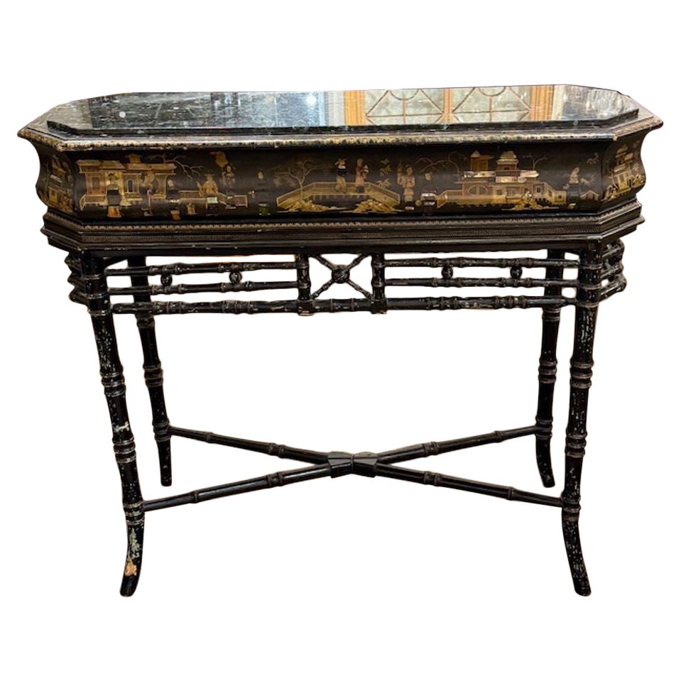 Console a forma di bambù Chinoiserie inglese del XIX secolo
