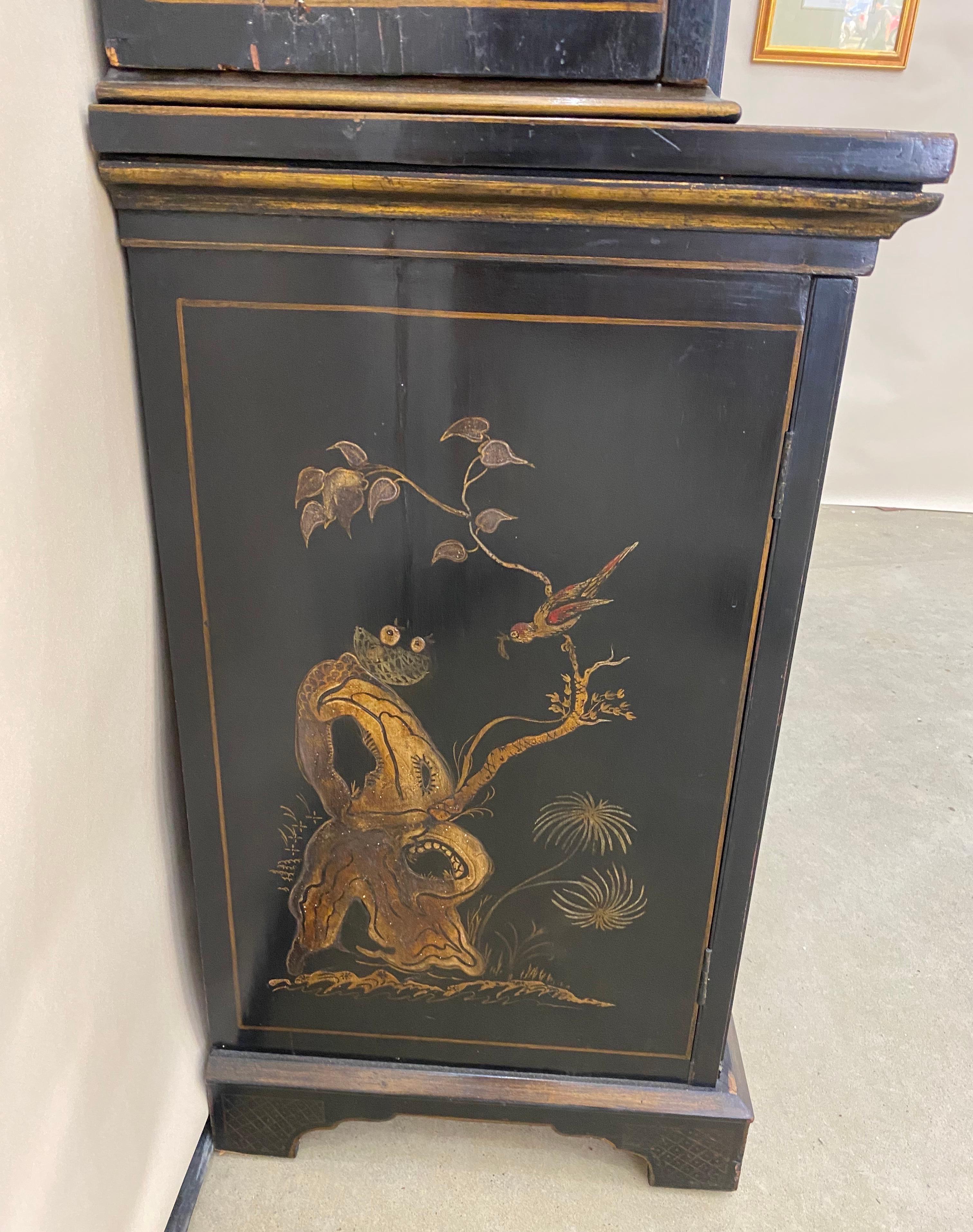 19th Century English Chinoiserie Breakfront China Cabinet or Bookcase 5