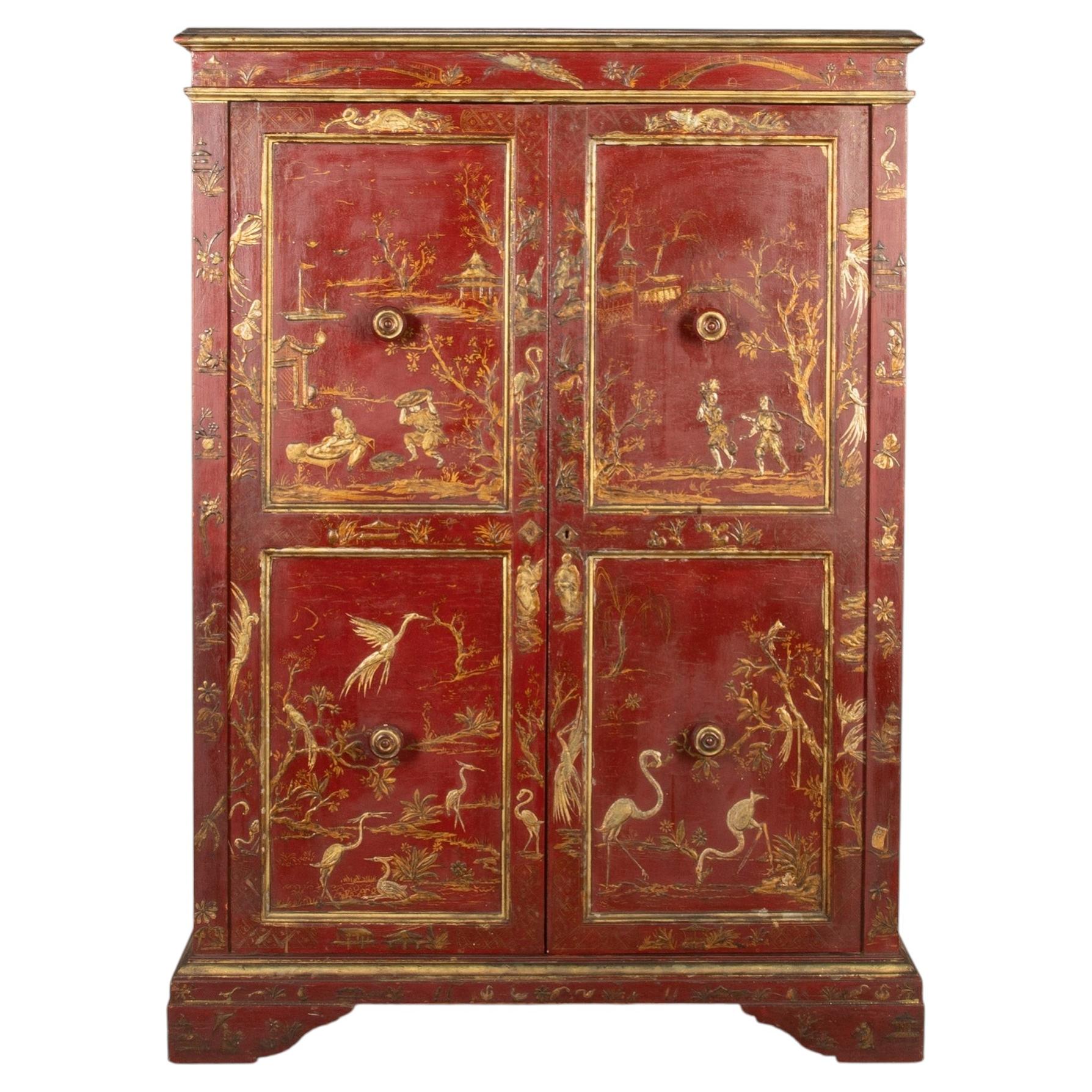 19th Century English Chinoiserie Decorated Cabinet