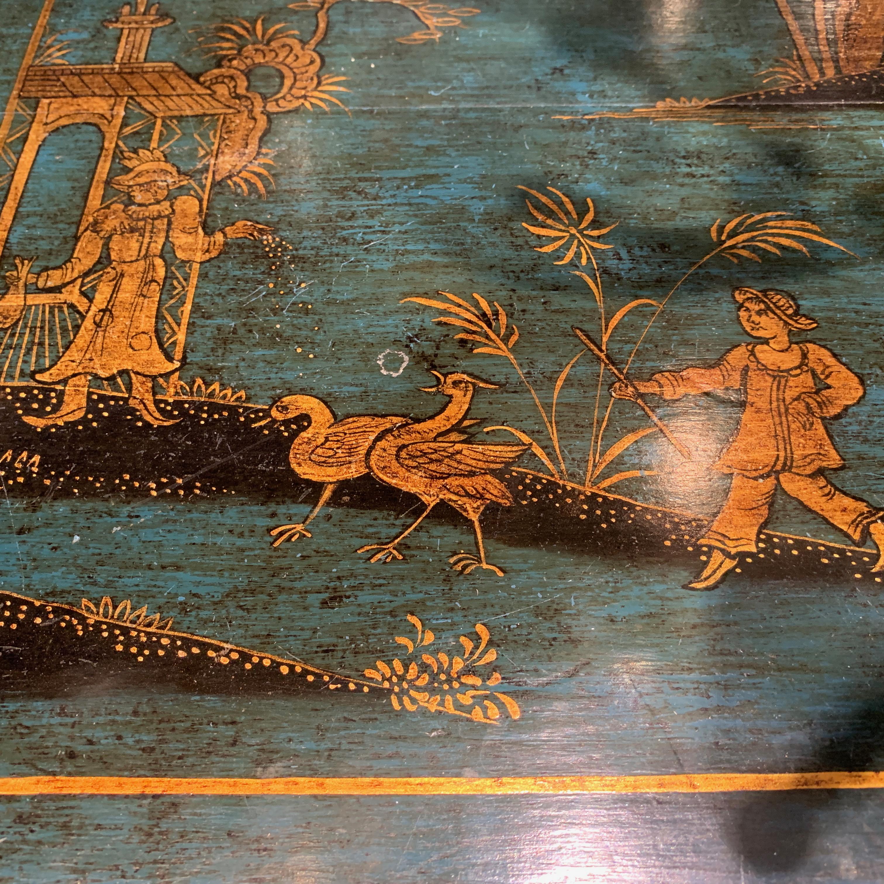 19th Century English Chinoiserie Decorated Chest of Drawers 2