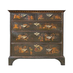 19th Century English Chinoiserie Five-Drawer Chest