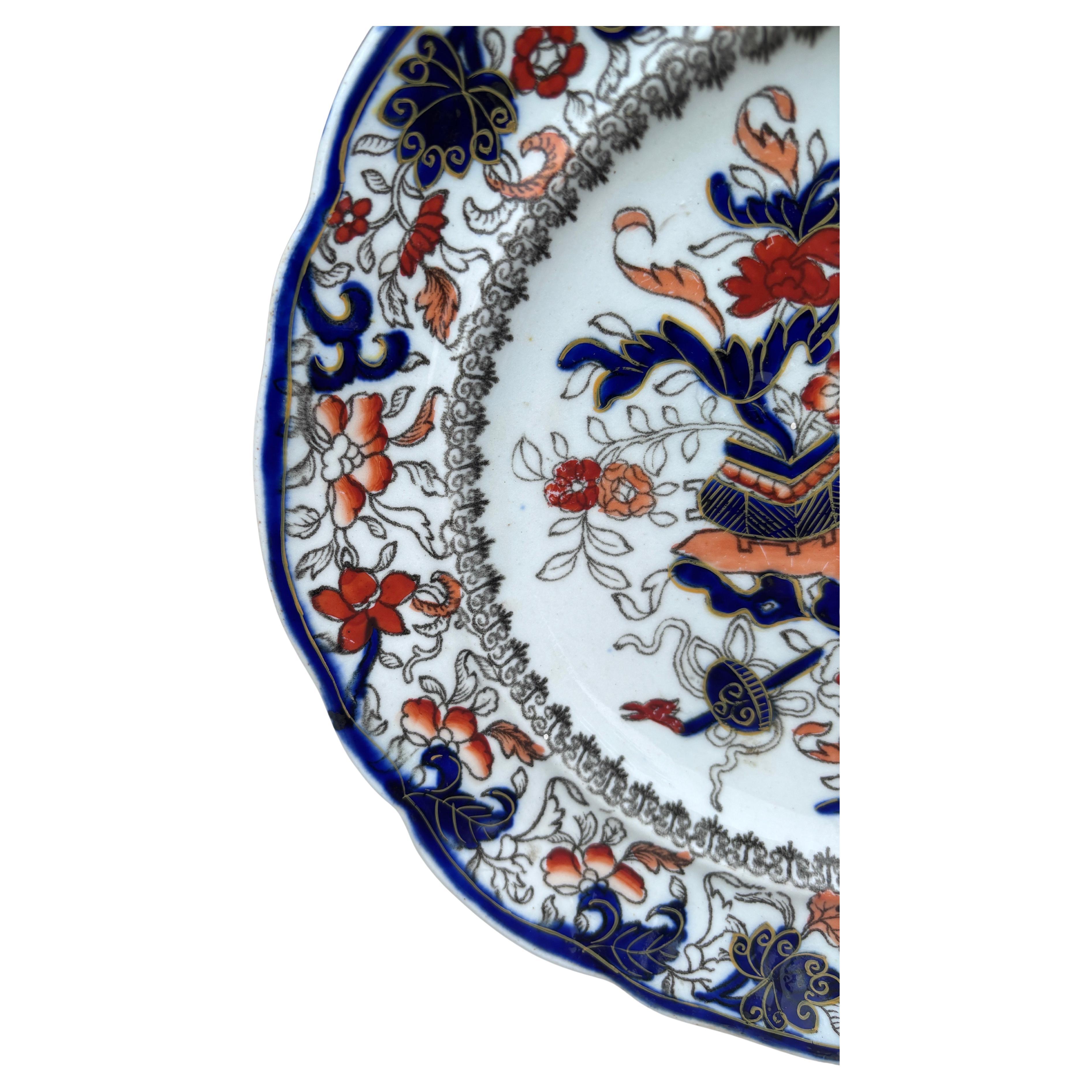 Englischer Chinoiserie-Teller des 19. Jahrhunderts Mason's Ironstone (Japonismus) im Angebot