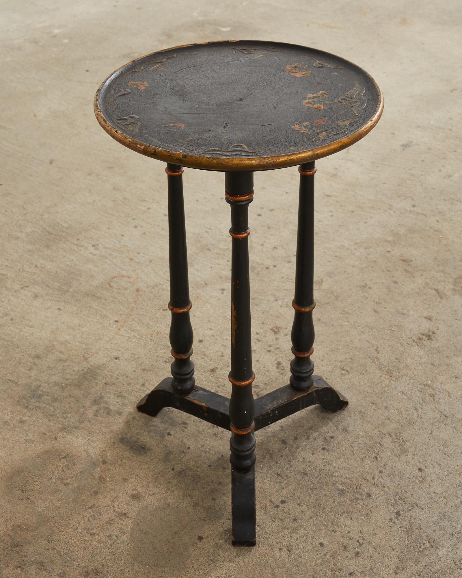 19th Century English Chinoiserie Revival Lacquered Drink Table 6