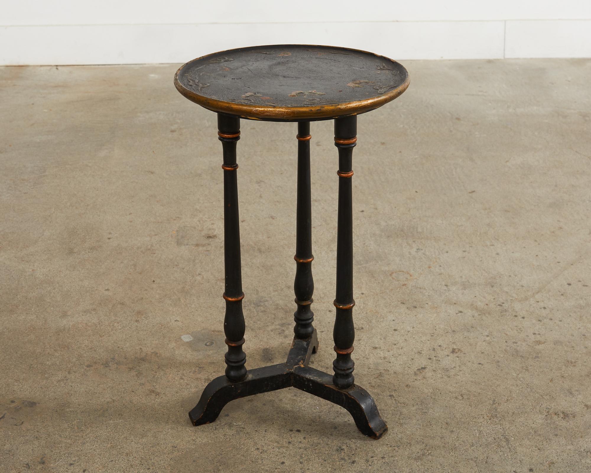 19th Century English Chinoiserie Revival Lacquered Drink Table 9